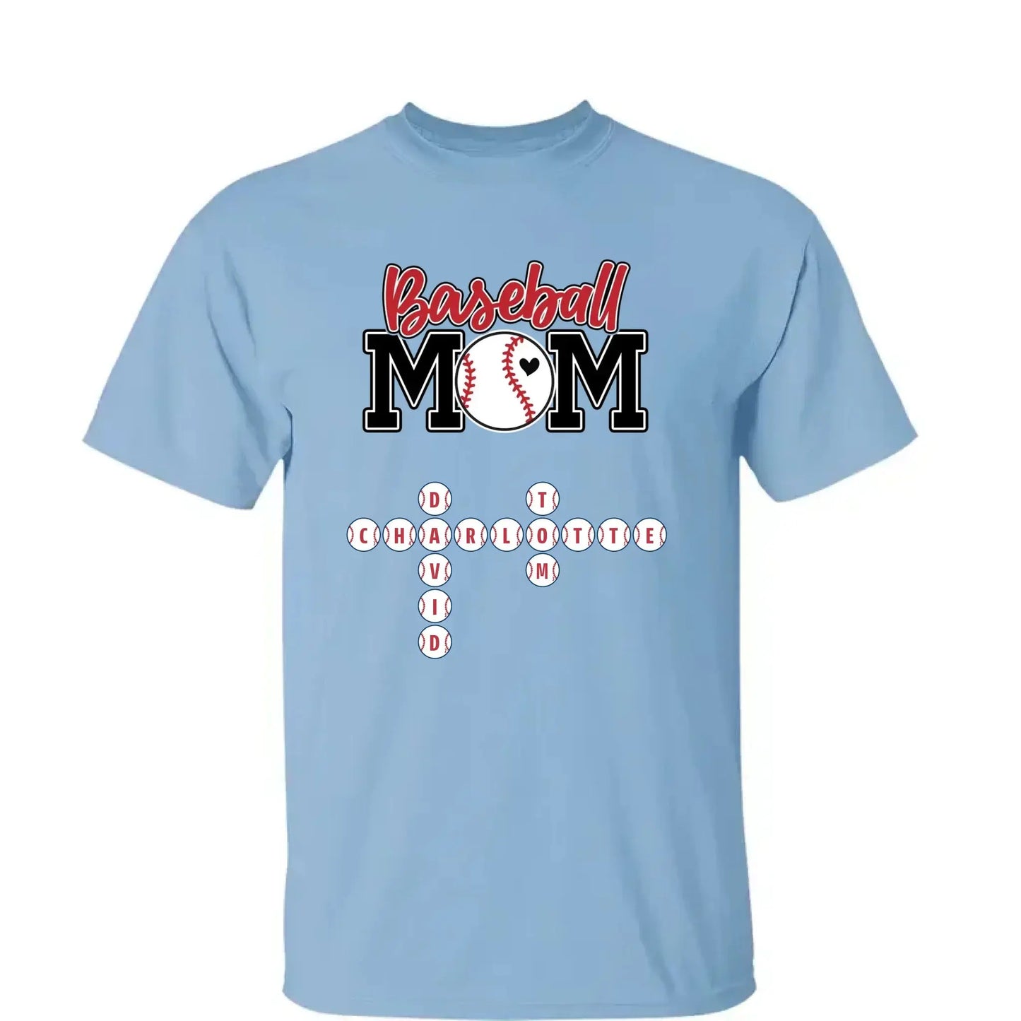 Baseball Mom & Grandma Crossword Puzzle Art – Personalized Shirt, Custom Gift for Proud Baseball Moms and Grandmas Ezcustomize