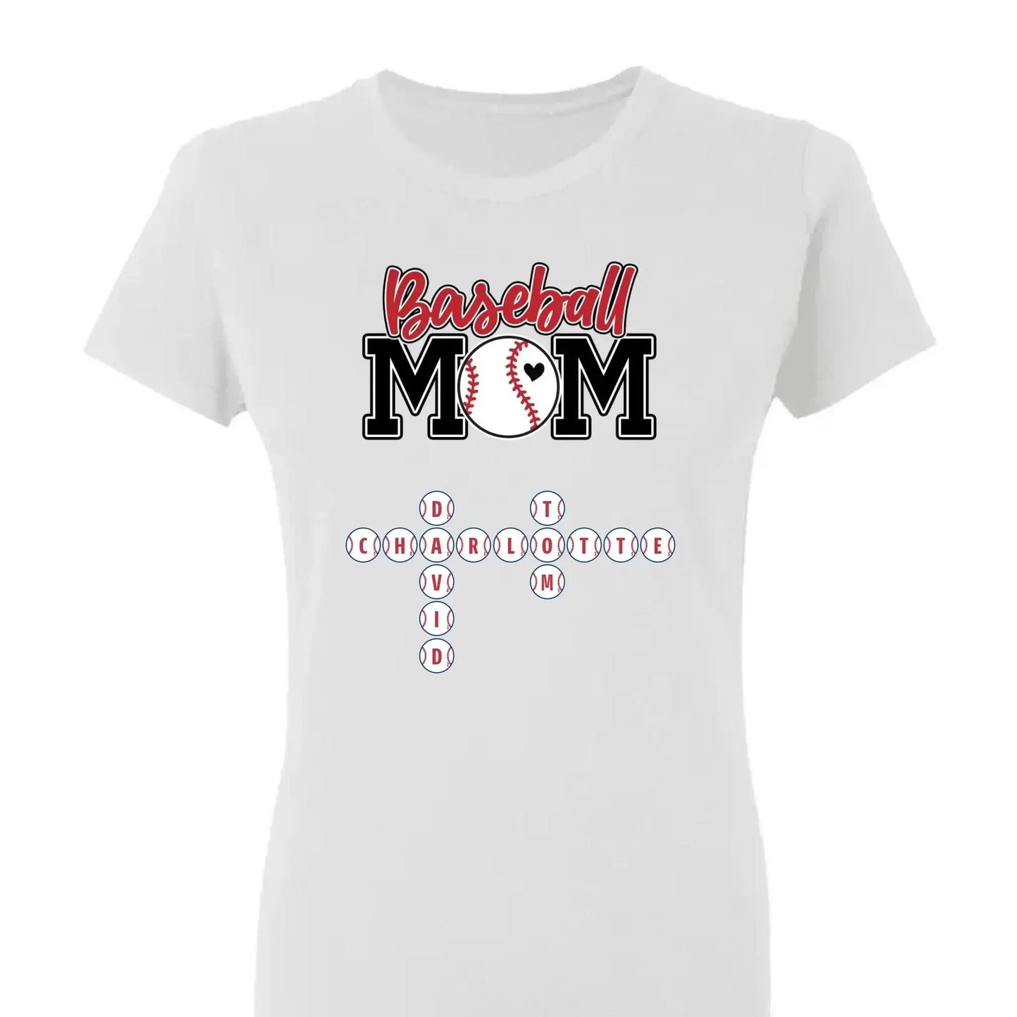 Baseball Mom & Grandma Crossword Puzzle Art – Personalized Shirt, Custom Gift for Proud Baseball Moms and Grandmas Ezcustomize