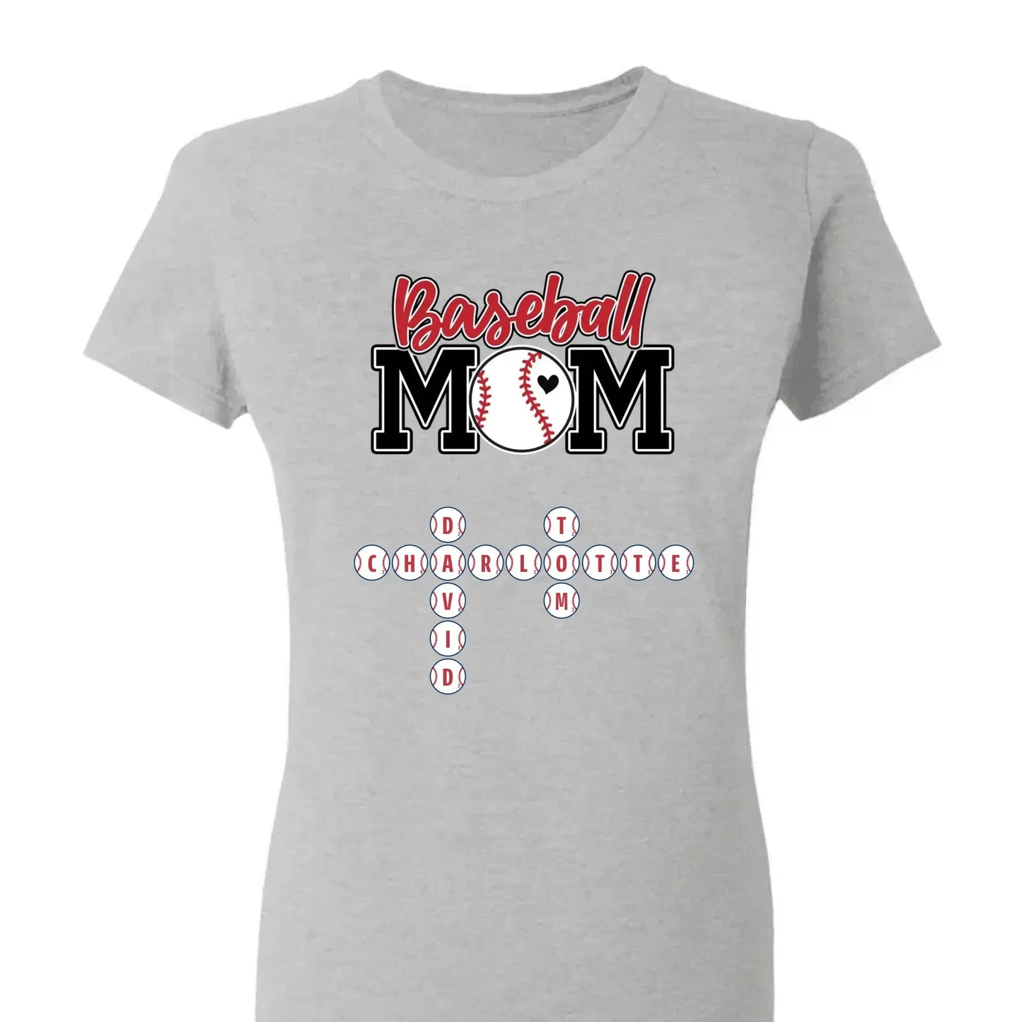 Baseball Mom & Grandma Crossword Puzzle Art – Personalized Shirt, Custom Gift for Proud Baseball Moms and Grandmas Ezcustomize