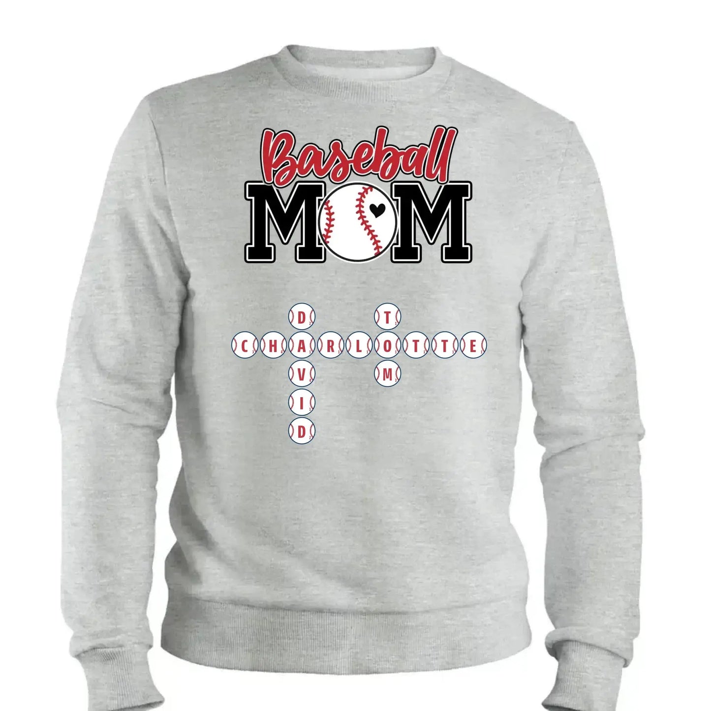 Baseball Mom & Grandma Crossword Puzzle Art – Personalized Shirt, Custom Gift for Proud Baseball Moms and Grandmas Ezcustomize