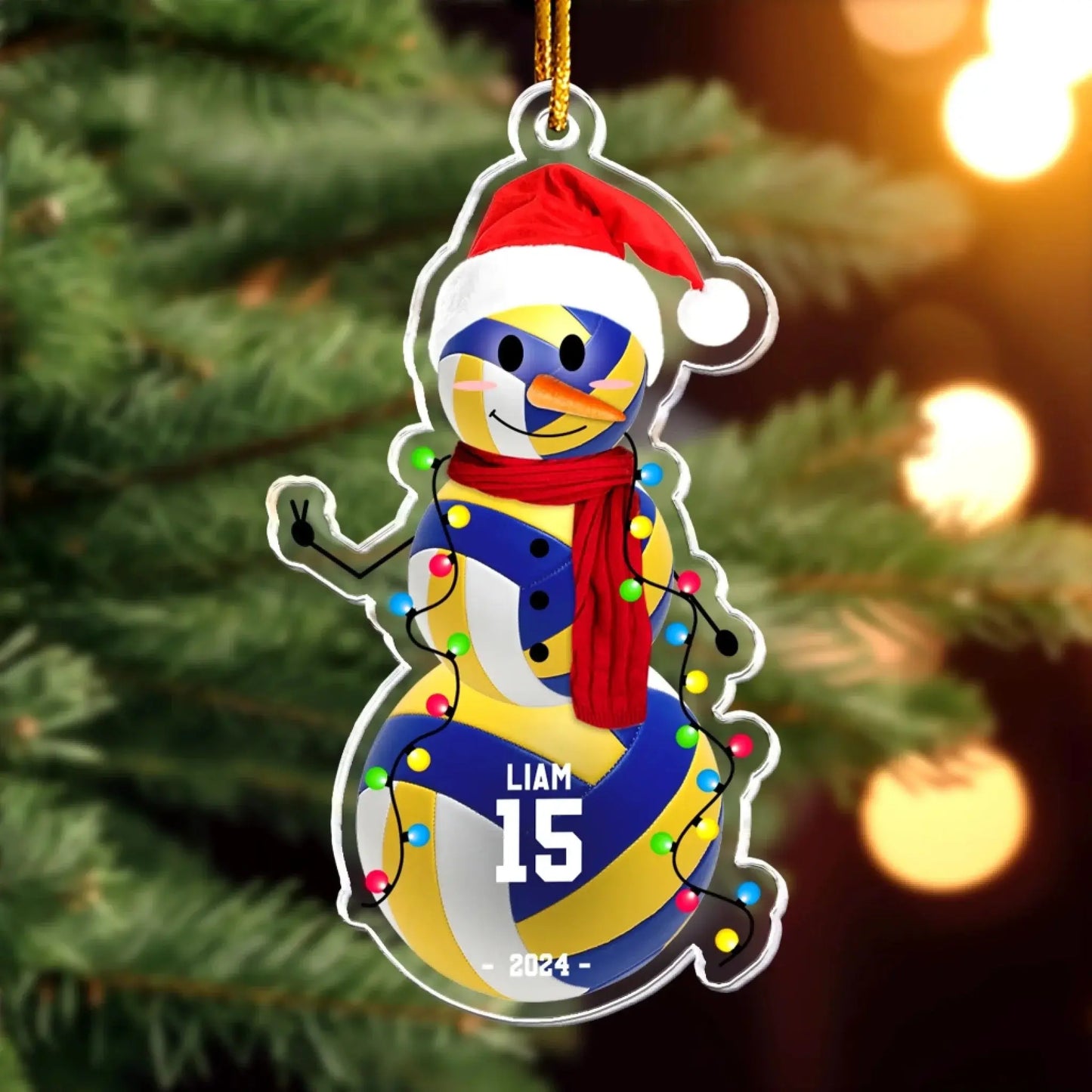 Baseball Snowman - Personalized Acrylic Ornament - Custom Christmas Gift for Players, Team Members, and Boys Ezcustomize