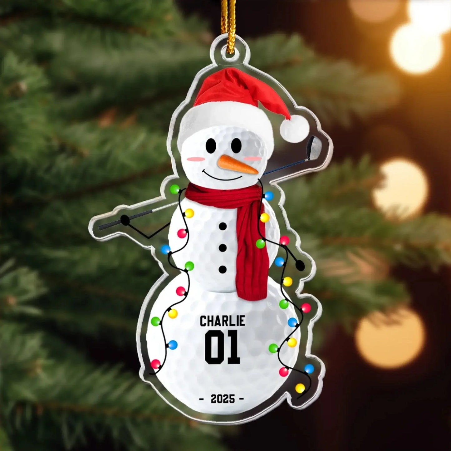 Baseball Snowman - Personalized Acrylic Ornament - Custom Christmas Gift for Players, Team Members, and Boys Ezcustomize