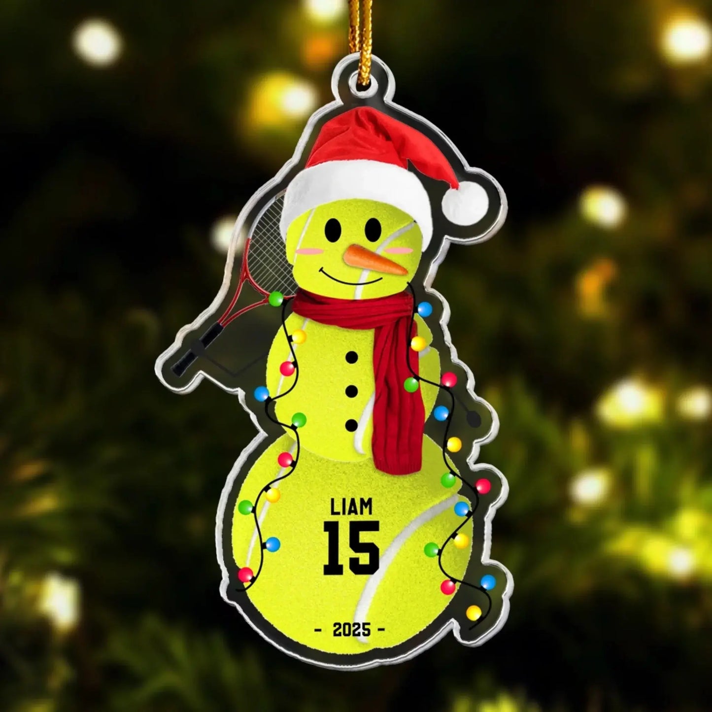 Baseball Snowman - Personalized Acrylic Ornament - Custom Christmas Gift for Players, Team Members, and Boys Ezcustomize