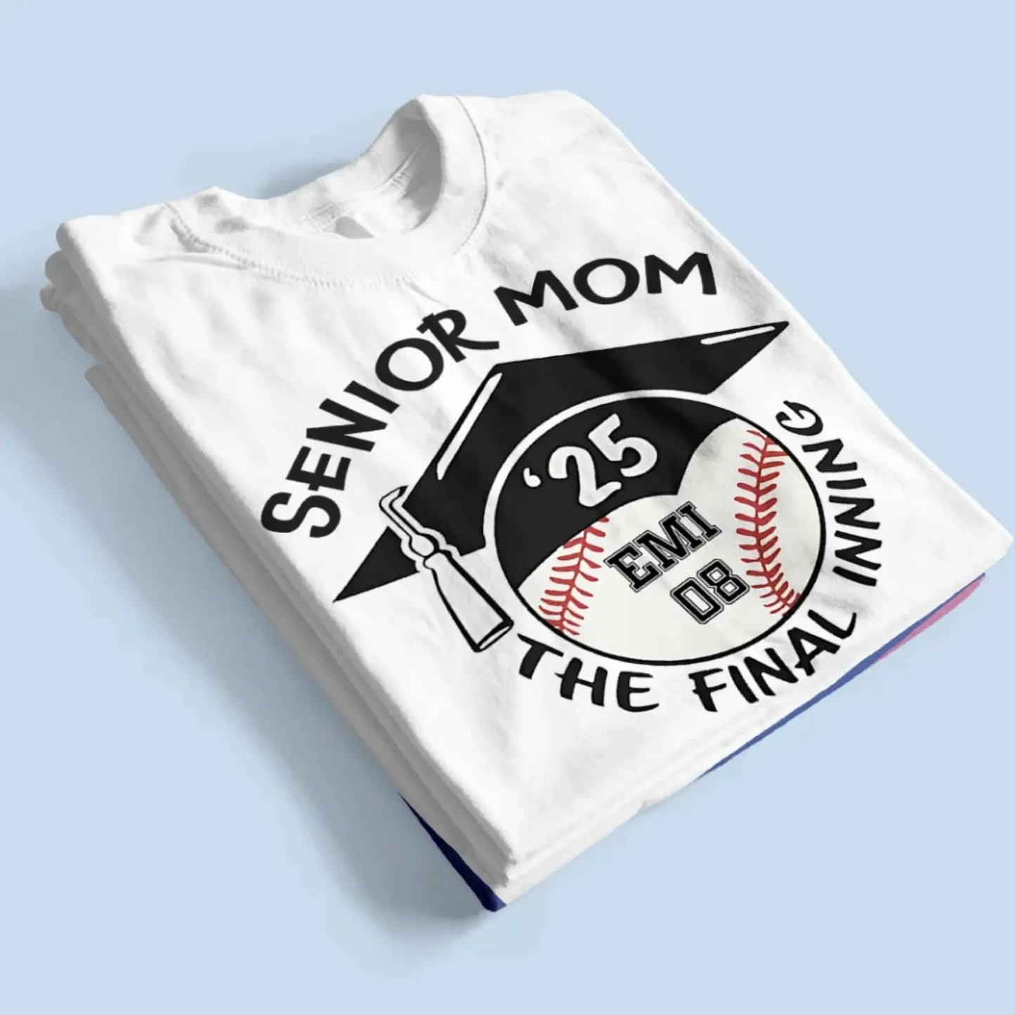 Baseball/Softball Senior 2025 Family Shirt – Personalized T-Shirt – Custom Graduation Gift for Proud Baseball Families Ezcustomize