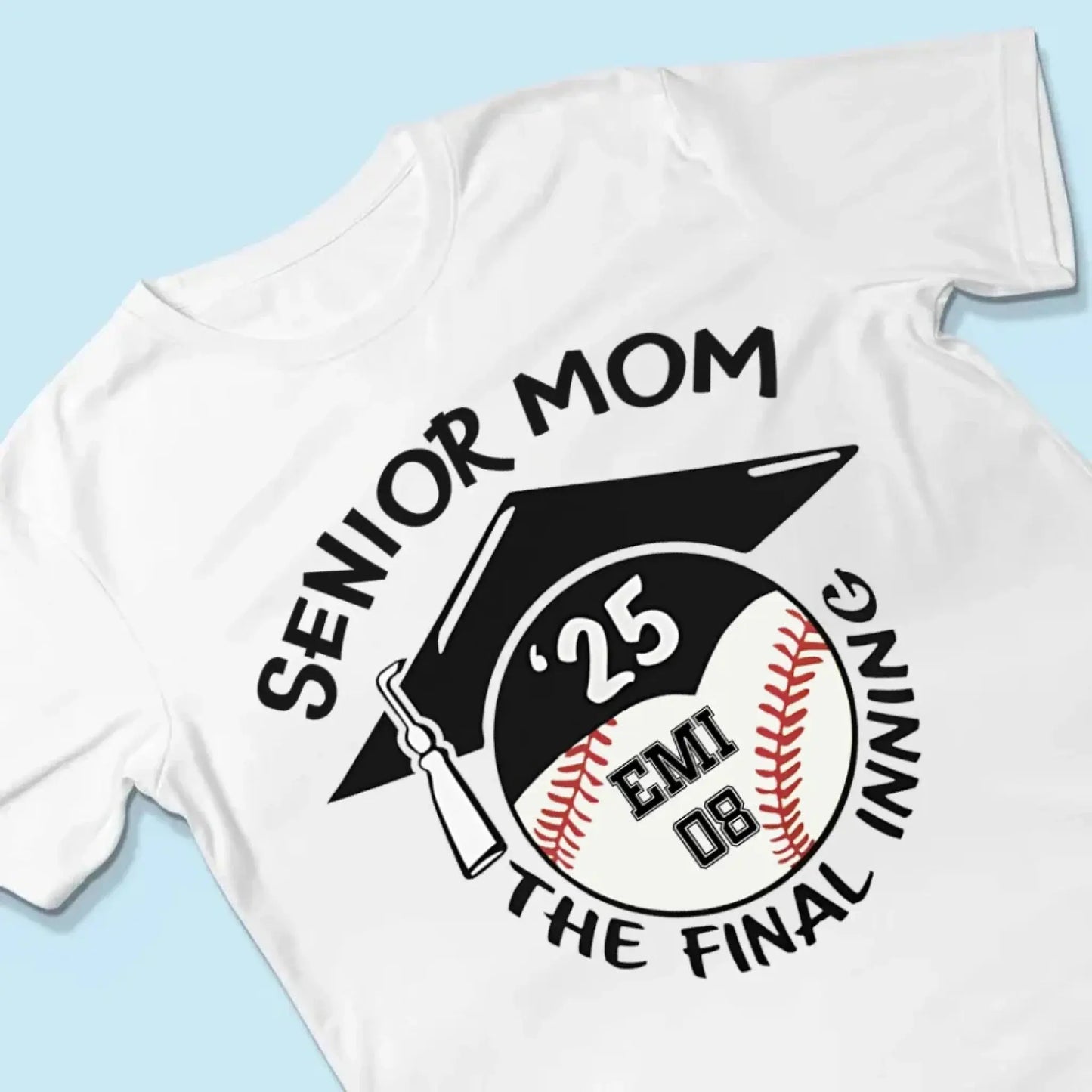 Baseball/Softball Senior 2025 Family Shirt – Personalized T-Shirt – Custom Graduation Gift for Proud Baseball Families Ezcustomize