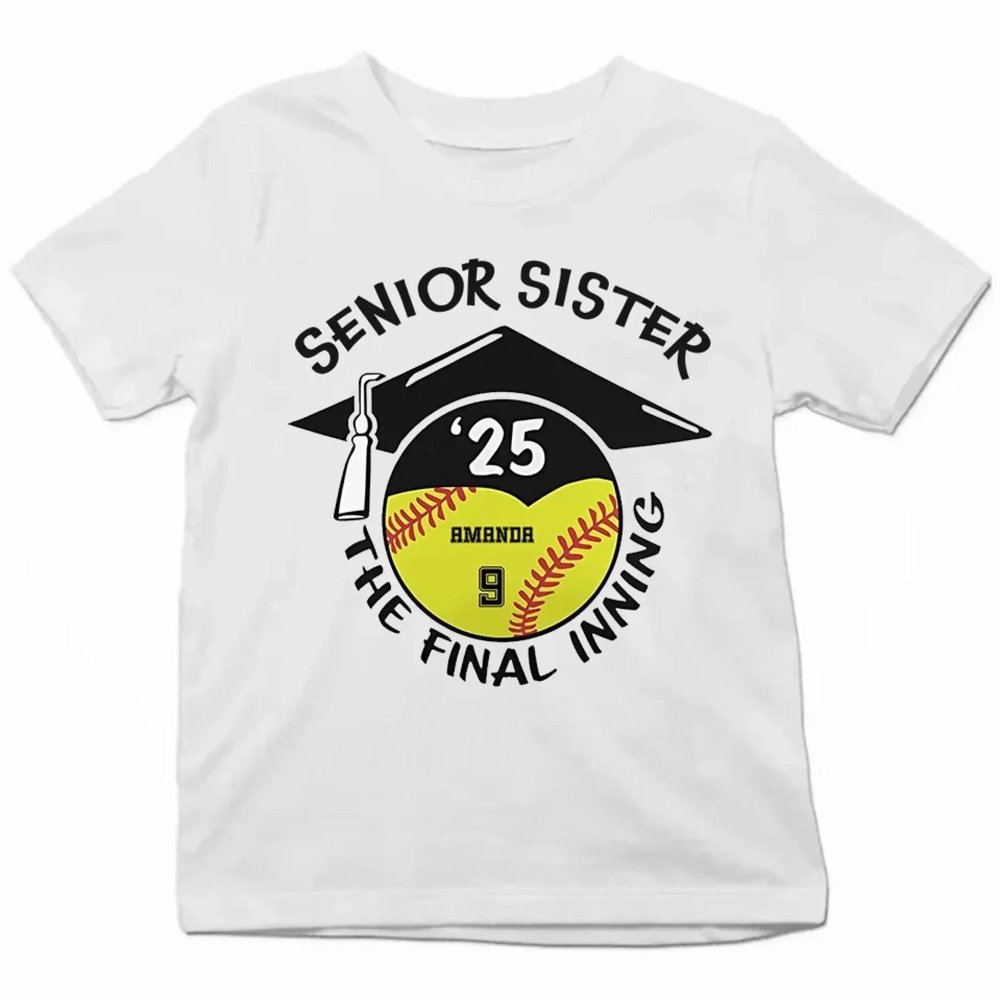 Baseball/Softball Senior 2025 Family Shirt – Personalized T-Shirt – Custom Graduation Gift for Proud Baseball Families Ezcustomize
