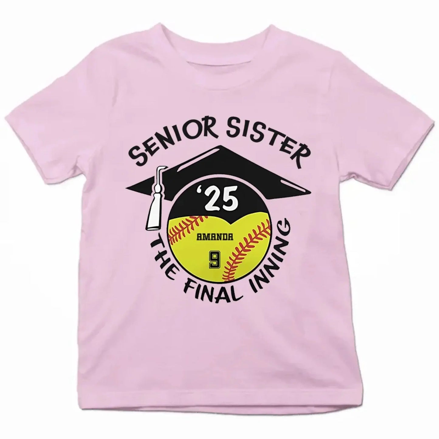 Baseball/Softball Senior 2025 Family Shirt – Personalized T-Shirt – Custom Graduation Gift for Proud Baseball Families Ezcustomize