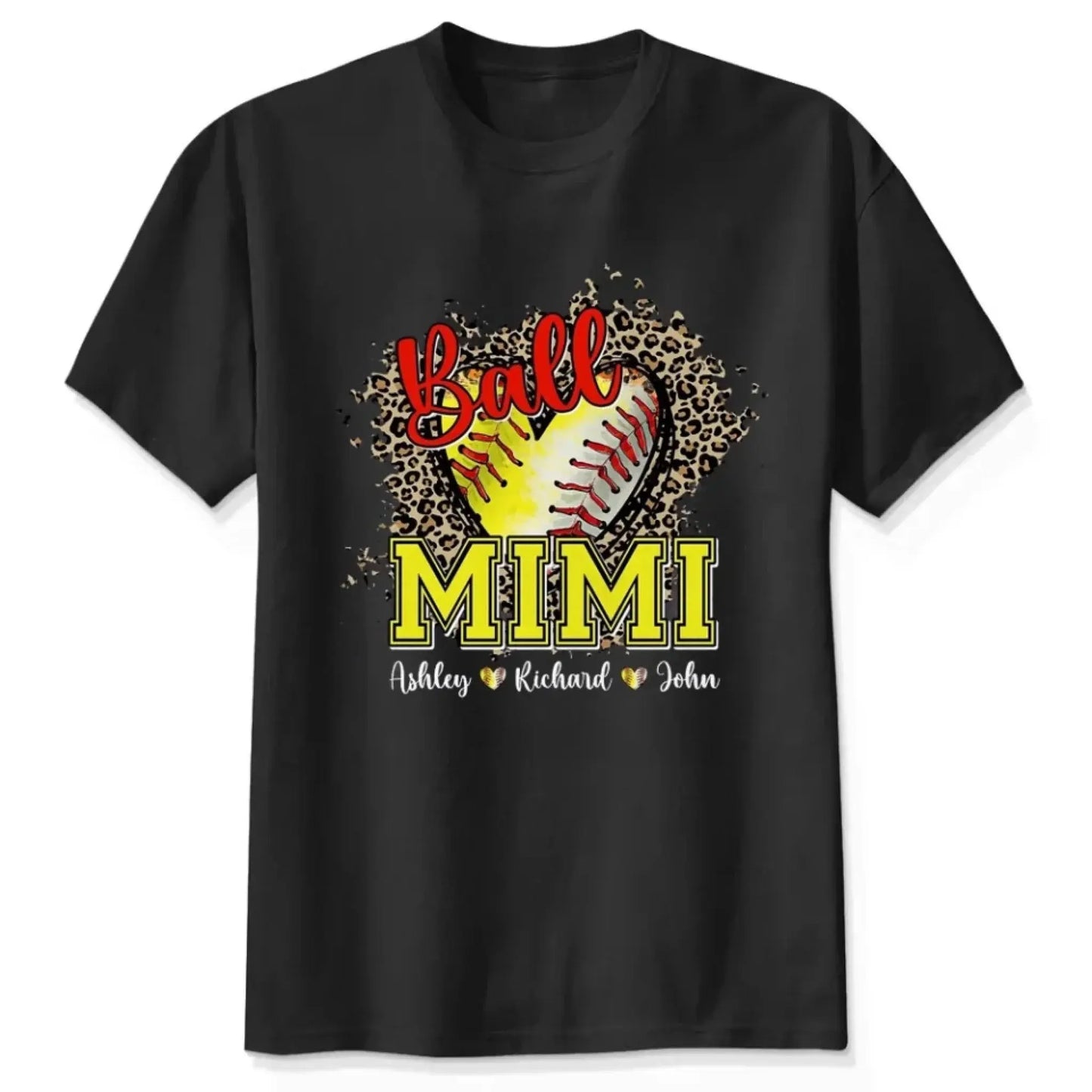 Baseball & Softball Grandma Heart Shirt – Personalized T-Shirt – Custom Sports Shirt for Proud Grandmas on Game Day or Mother’s Day Ezcustomize