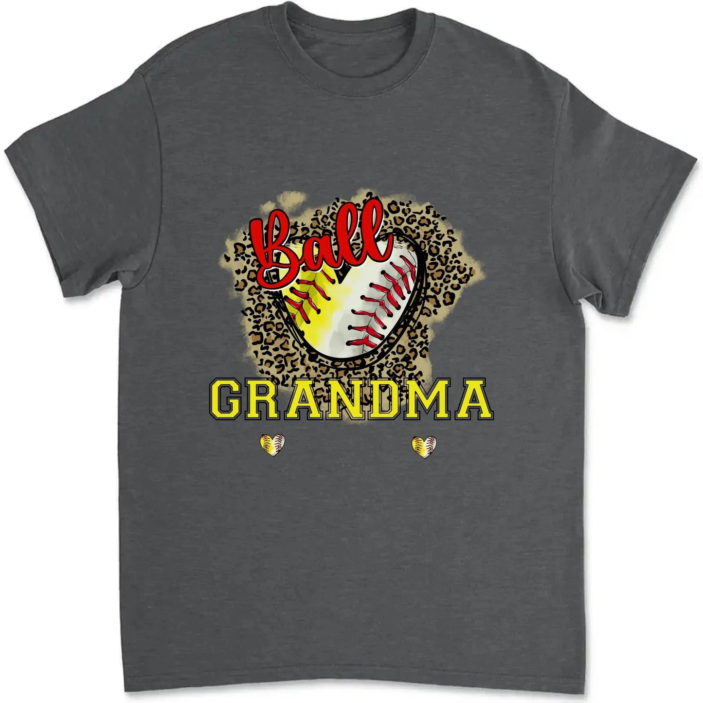 Baseball & Softball Grandma Heart Shirt – Personalized T-Shirt – Custom Sports Shirt for Proud Grandmas on Game Day or Mother’s Day Ezcustomize