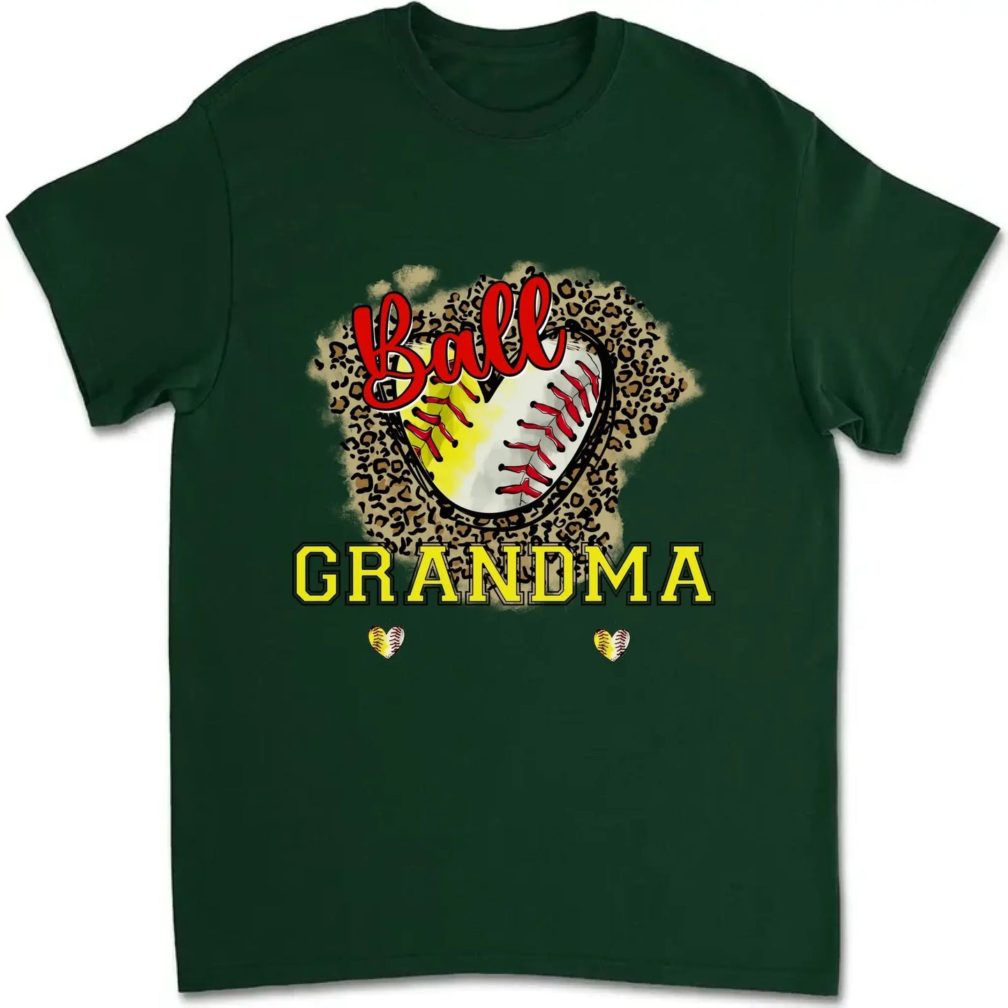 Baseball & Softball Grandma Heart Shirt – Personalized T-Shirt – Custom Sports Shirt for Proud Grandmas on Game Day or Mother’s Day Ezcustomize