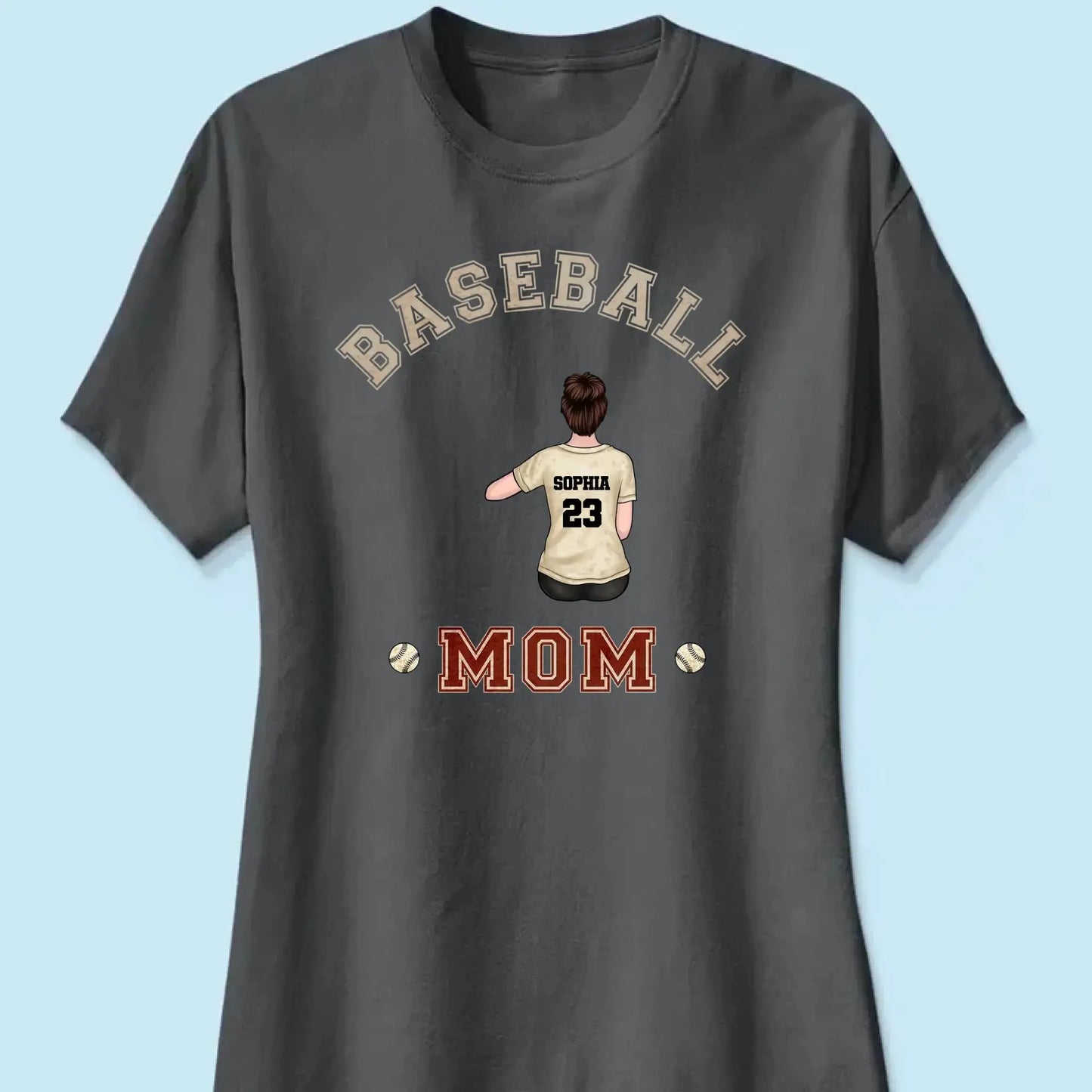 Baseball & Softball Grandma Heart Shirt – Personalized T-Shirt – Custom Sports Shirt for Proud Grandmas on Game Day or Mother’s Day Ezcustomize