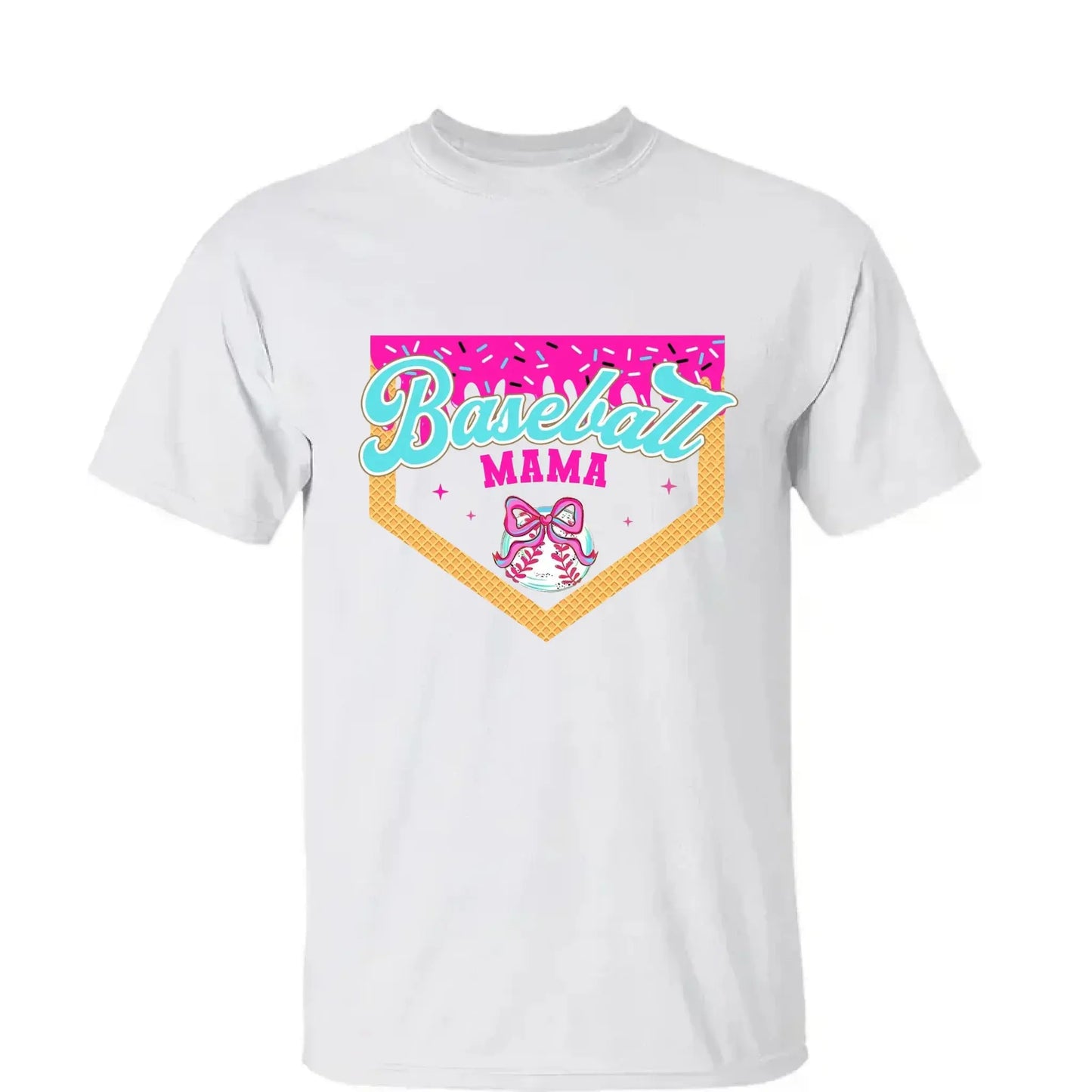 Baseball & Softball Mom/Grandma Ice Cream Drip Personalized T-Shirt – Fun Mother’s Day Gift for Sports Moms & Grandmas Ezcustomize