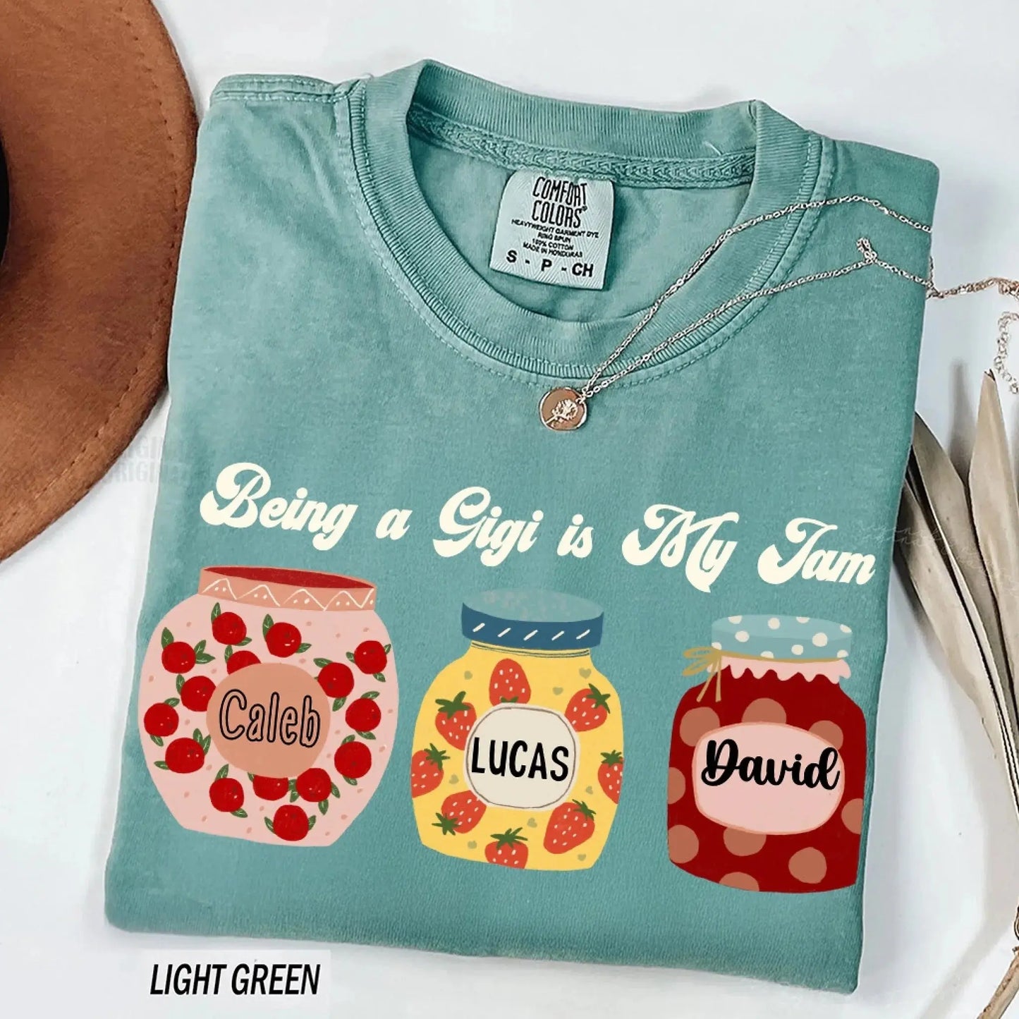 Being a Grandma is My Jam – Personalized Comfort Colors Shirt with Grandkids' Names – Cute Gift for Nana or Mimi Ezcustomize