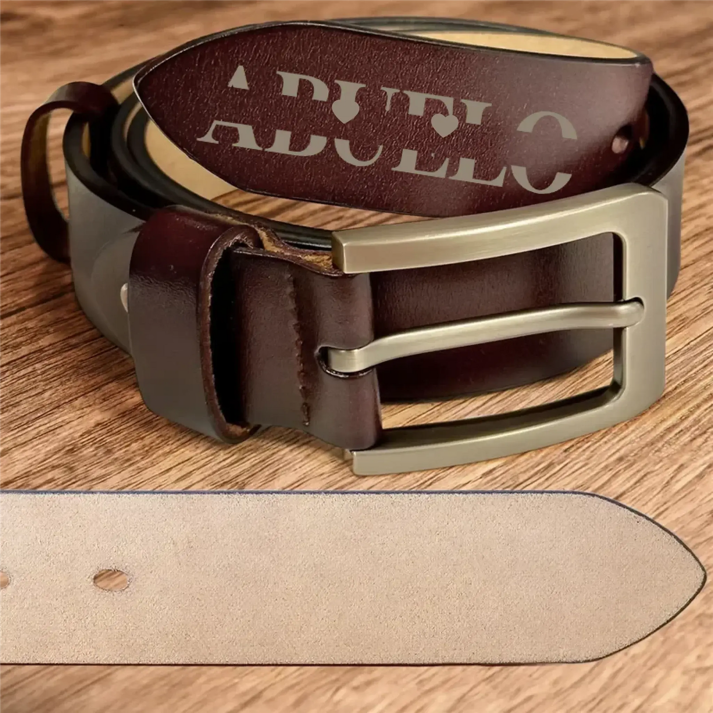 Belt Reminder We Love You For Dad - Personalized Engraved Leather Belt Ezcustomize