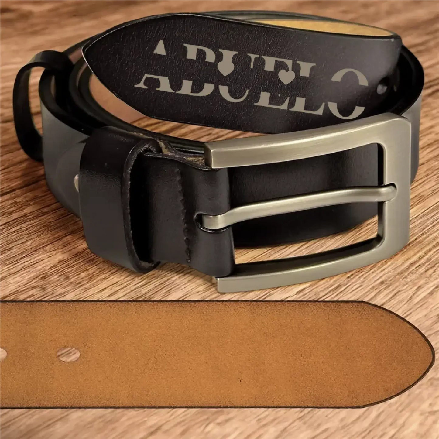 Belt Reminder We Love You For Dad - Personalized Engraved Leather Belt Ezcustomize