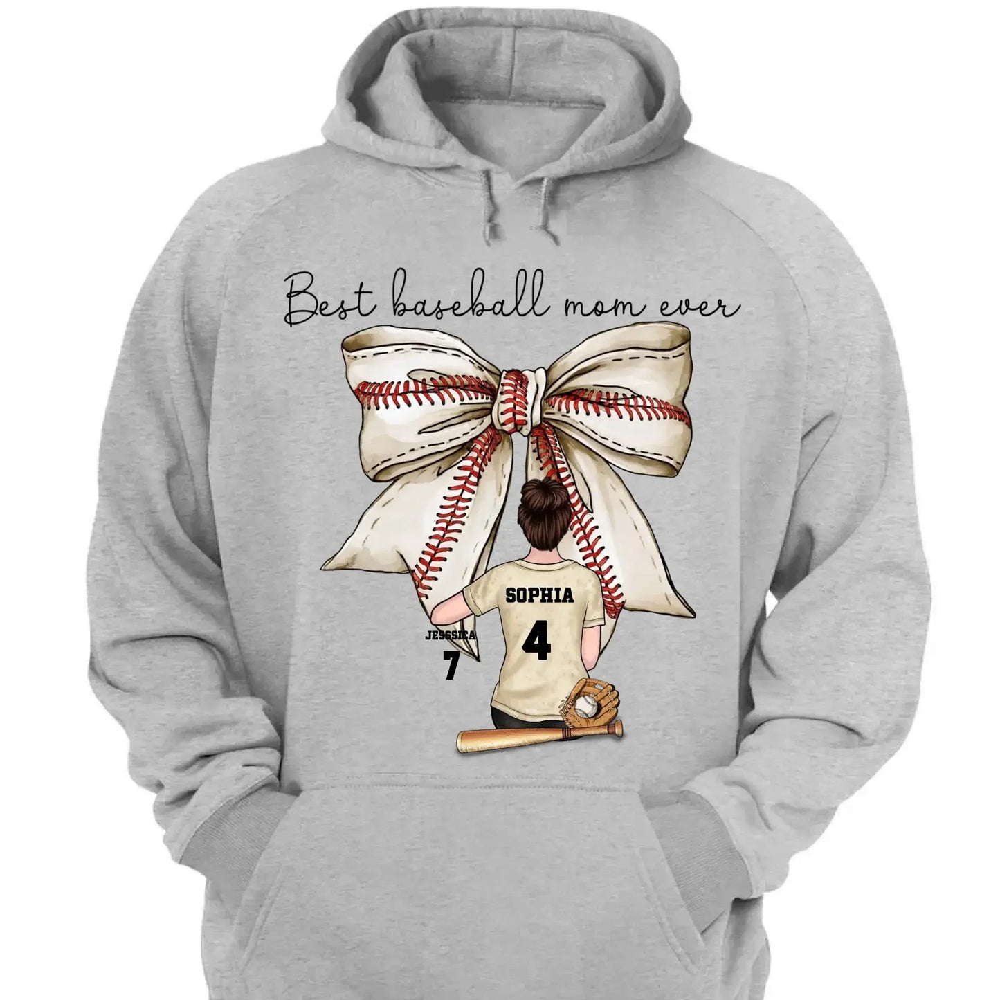 Best Baseball Mom Ever with Coquette Bow – Personalized T-Shirt, Custom Gift for Proud Sports Moms Ezcustomize