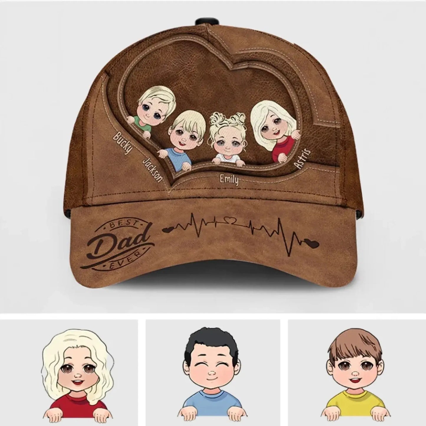 Best Dad Ever Personalized Classic Cap – Custom Father's Day Gift for Dad, Papa, Grandpa, Daddy, Dada Ezcustomize