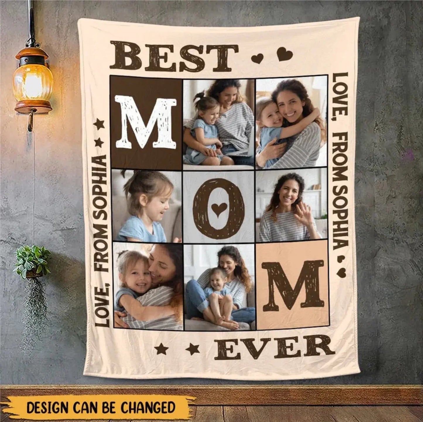 Best Mom Ever Photo Blanket – Personalized Custom Throw – Unique and Cozy Gift for Mother on Mother’s Day or Birthday Ezcustomize