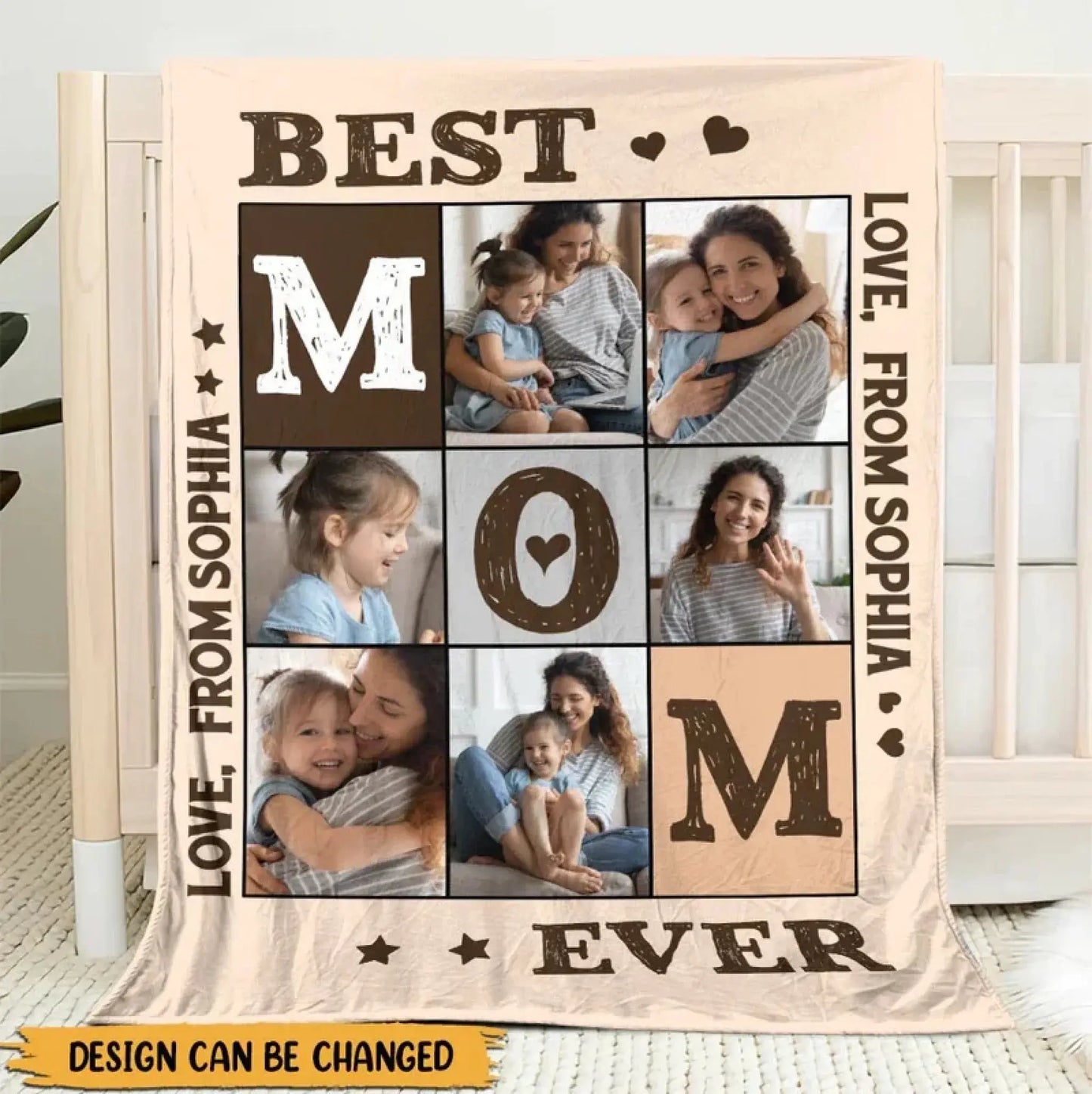 Best Mom Ever Photo Blanket – Personalized Custom Throw – Unique and Cozy Gift for Mother on Mother’s Day or Birthday Ezcustomize