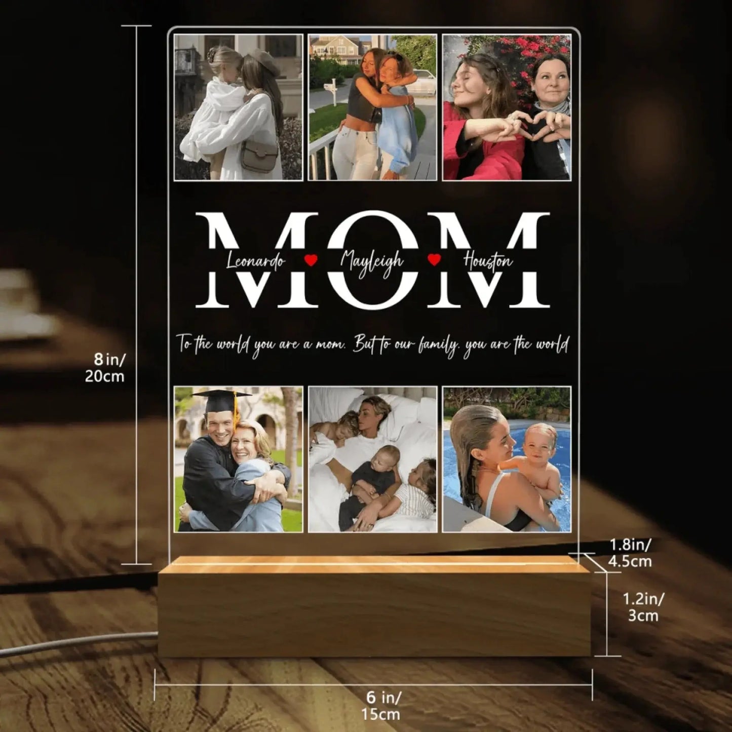 Best Mom Ever – Personalized Photo LED Night Light, Custom Mother’s Day & Birthday Gift for Mom, Stepmom, & More Ezcustomize