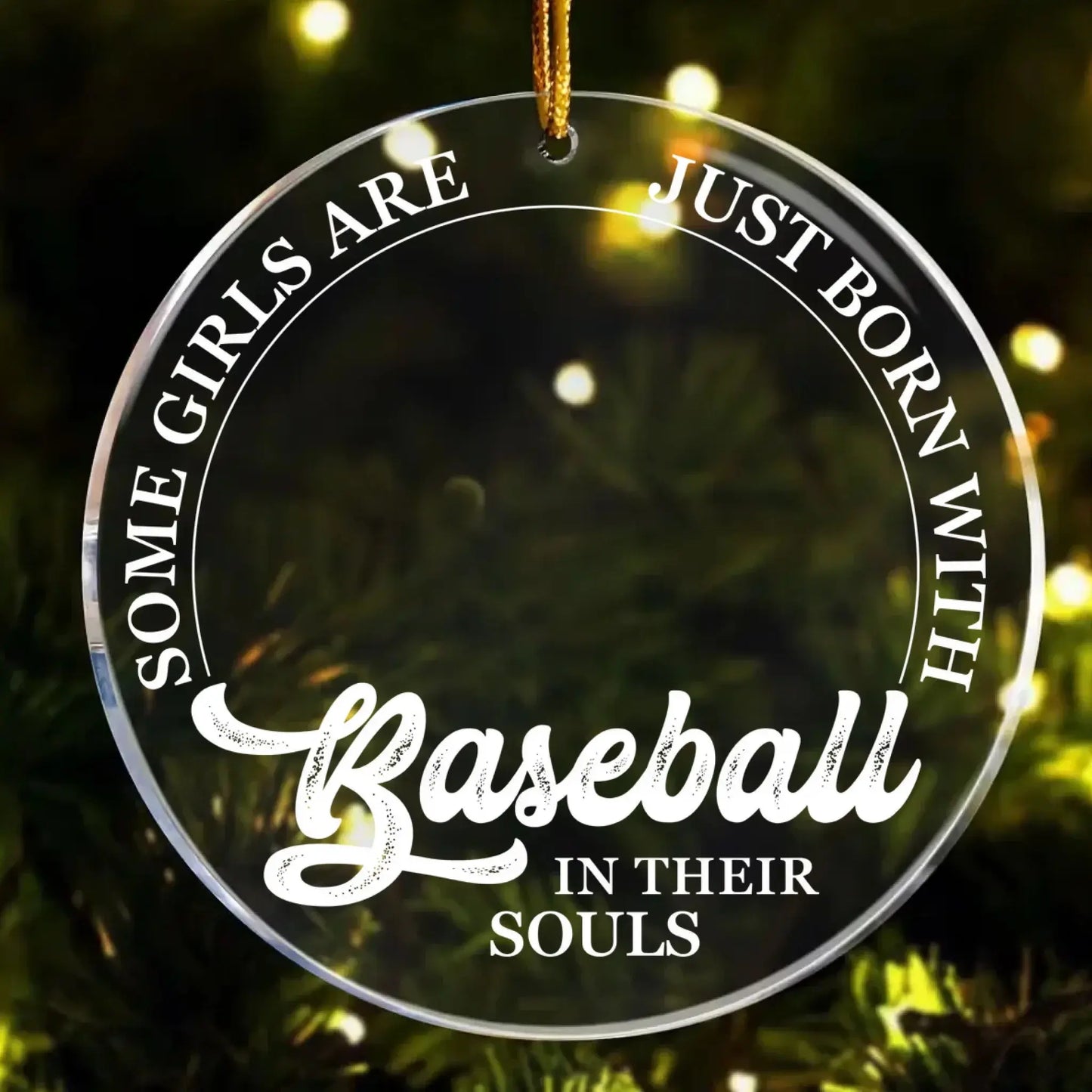 Born With Baseball In Their Souls - Personalized Acrylic Photo Ornament - Custom Christmas Gift for Baseball Lovers Ezcustomize