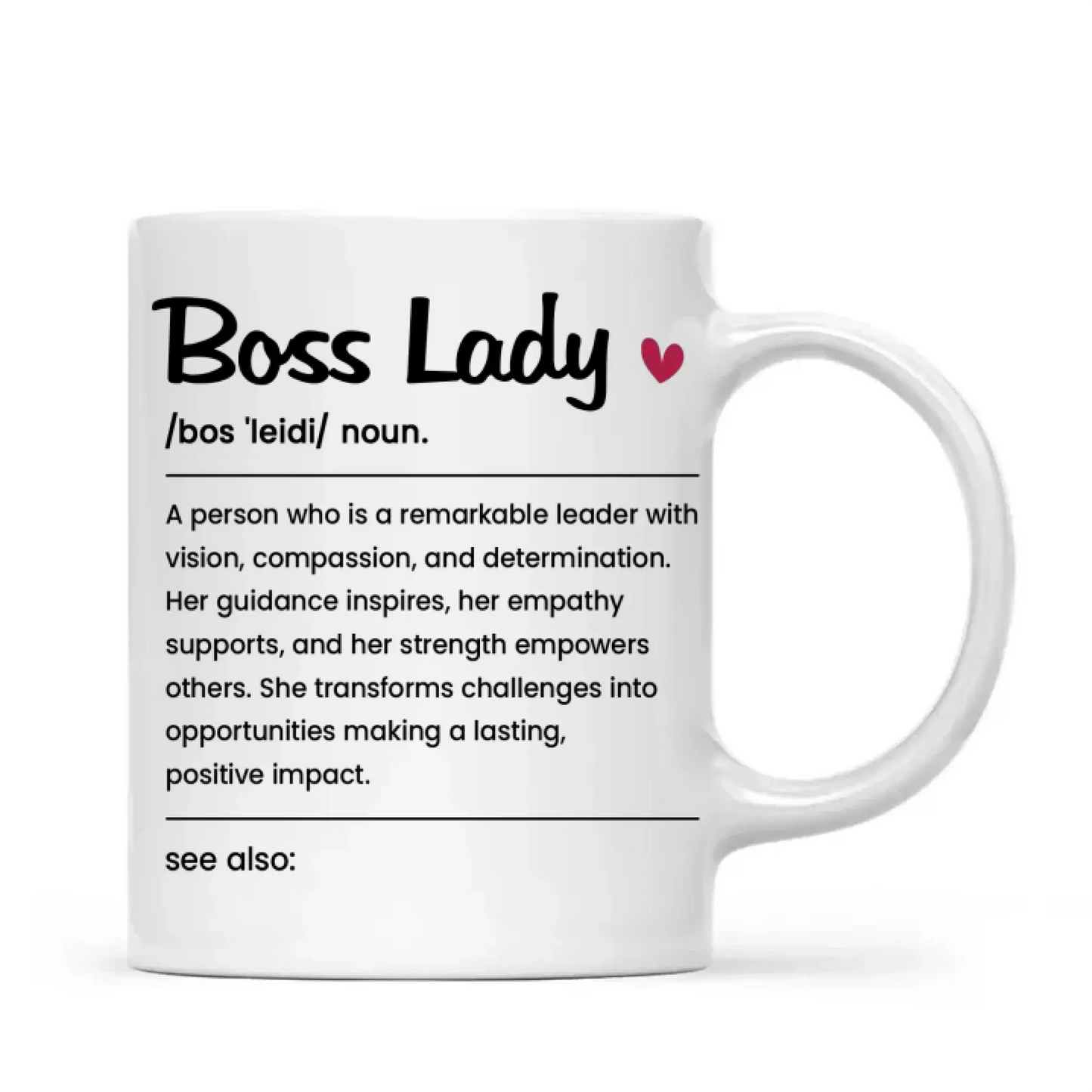 Boss Lady Definition Personalized Mug – Custom Name Coffee Cup, Empowering Gift for Women Leaders, Managers, or Coworkers Ezcustomize