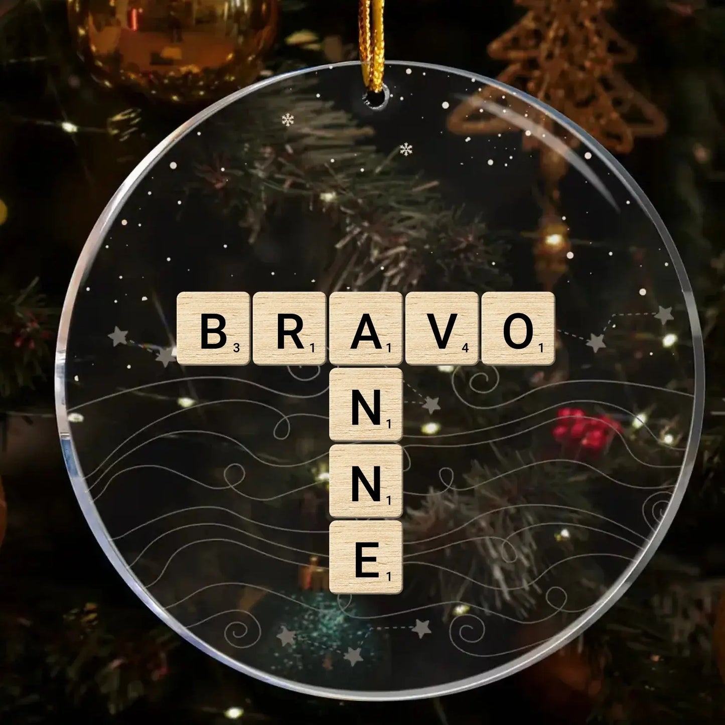 Brothers & Sisters Forever Linked Together Ornament – Personalized Scrabble Name Acrylic Christmas Gift for Siblings & Family 2025 Ezcustomize