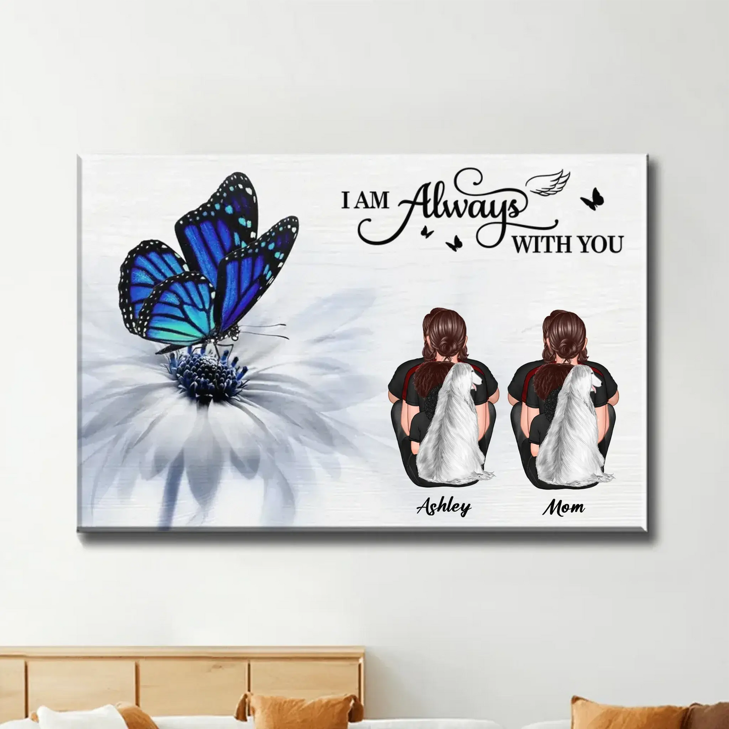 Butterfly "I Am Always With You" – Personalized Memorial Poster or Canvas, Tribute Gift for Loved Ones Ezcustomize