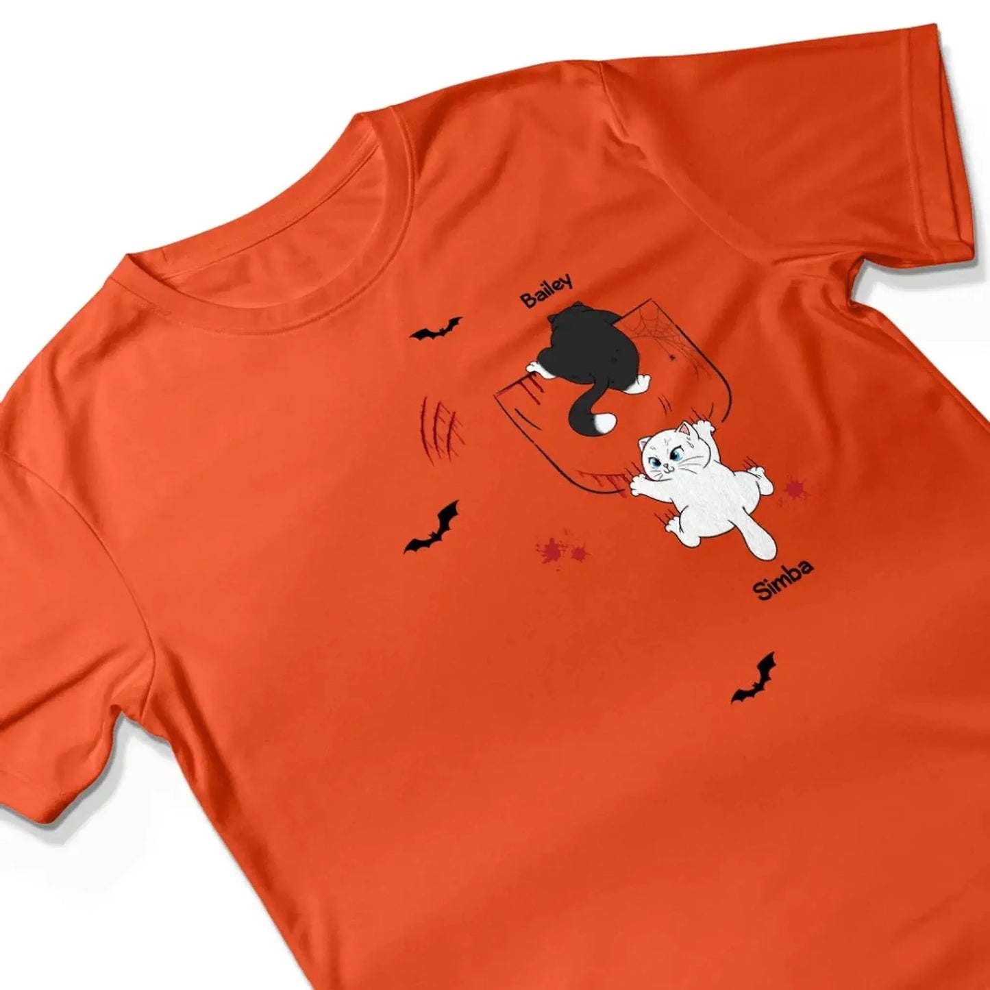 Cat Crawling Out of Pocket Halloween Design – Personalized Shirt – Fun Spooky Gift for Cat Lovers, Pet Owners & Halloween Fans Ezcustomize