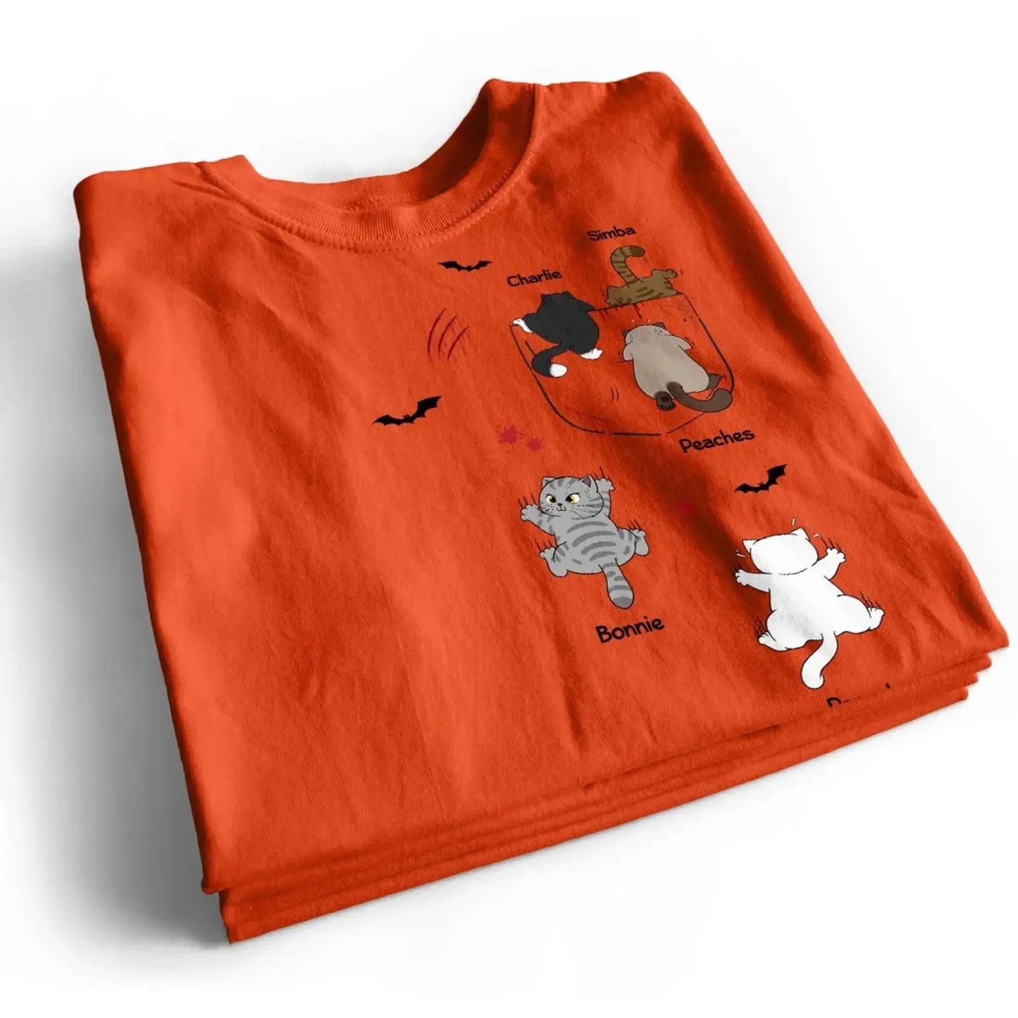 Cat Crawling Out of Pocket Halloween Design – Personalized Shirt – Fun Spooky Gift for Cat Lovers, Pet Owners & Halloween Fans Ezcustomize