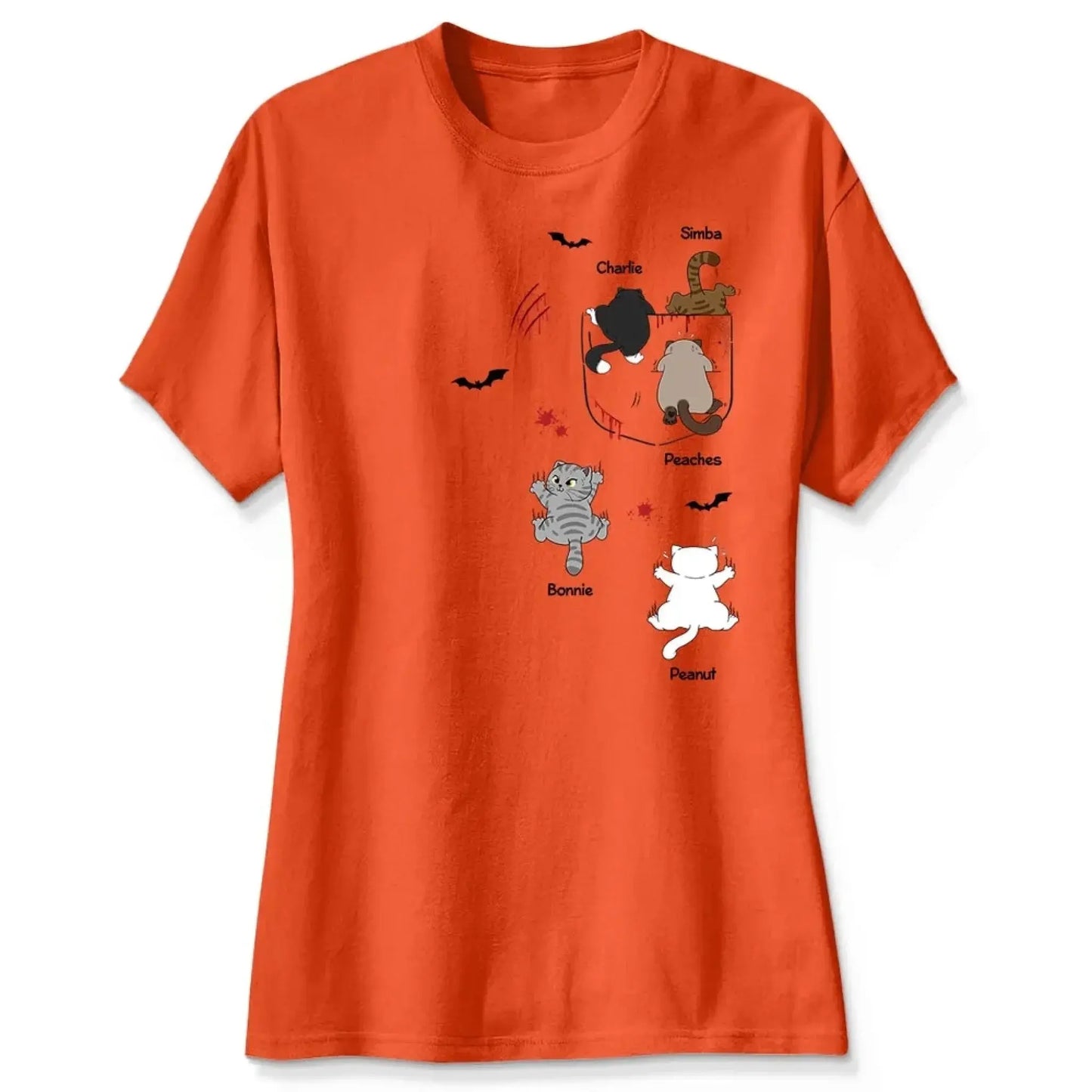 Cat Crawling Out of Pocket Halloween Design – Personalized Shirt – Fun Spooky Gift for Cat Lovers, Pet Owners & Halloween Fans Ezcustomize