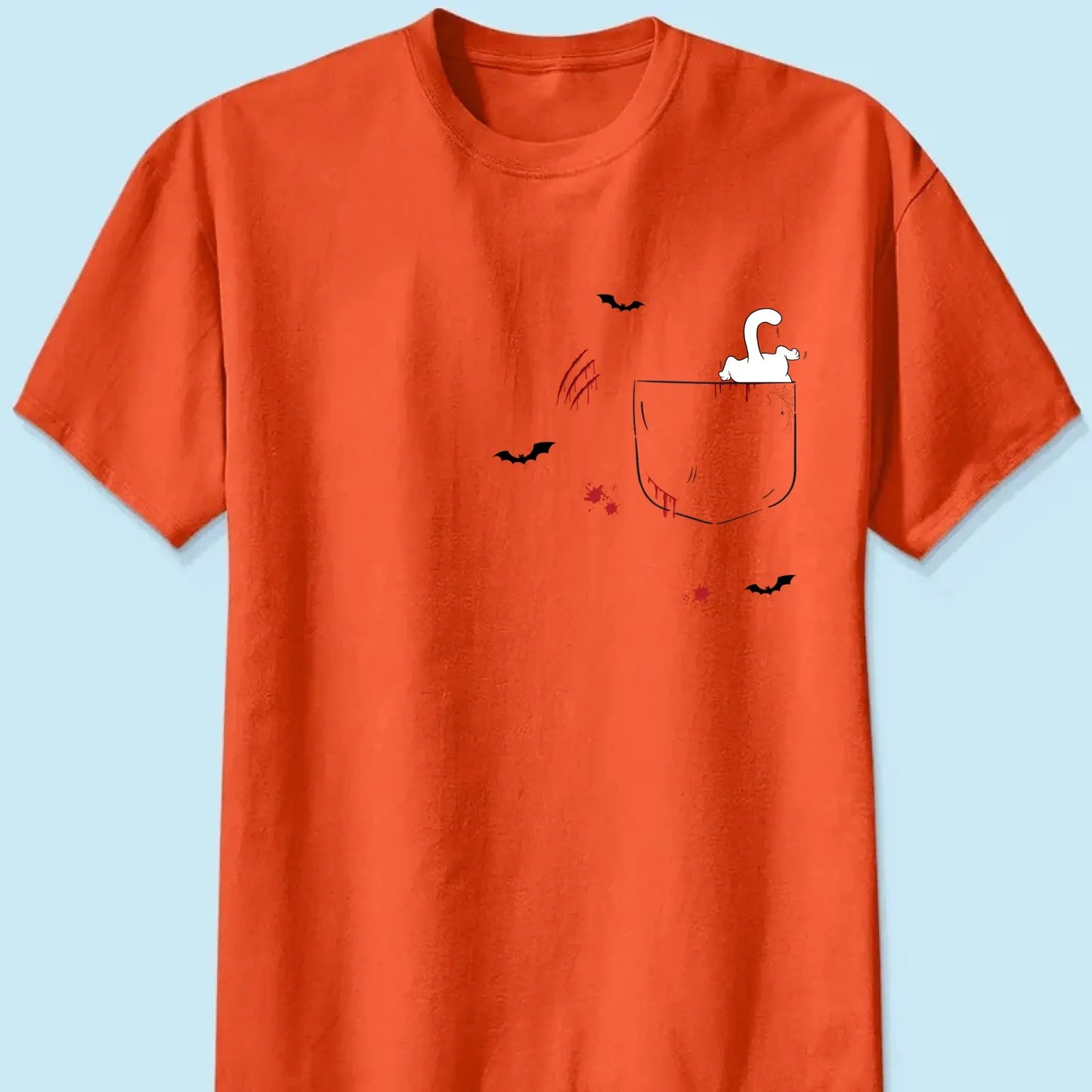 Cat Crawling Out of Pocket Halloween Design – Personalized Shirt – Fun Spooky Gift for Cat Lovers, Pet Owners & Halloween Fans Ezcustomize