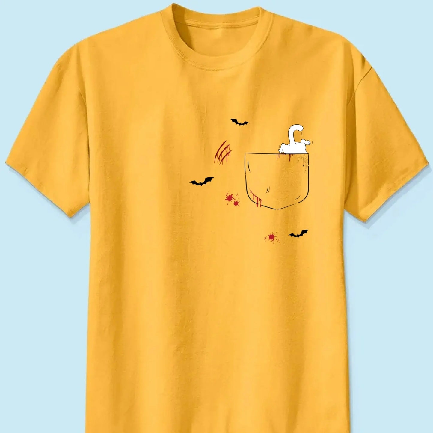 Cat Crawling Out of Pocket Halloween Design – Personalized Shirt – Fun Spooky Gift for Cat Lovers, Pet Owners & Halloween Fans Ezcustomize