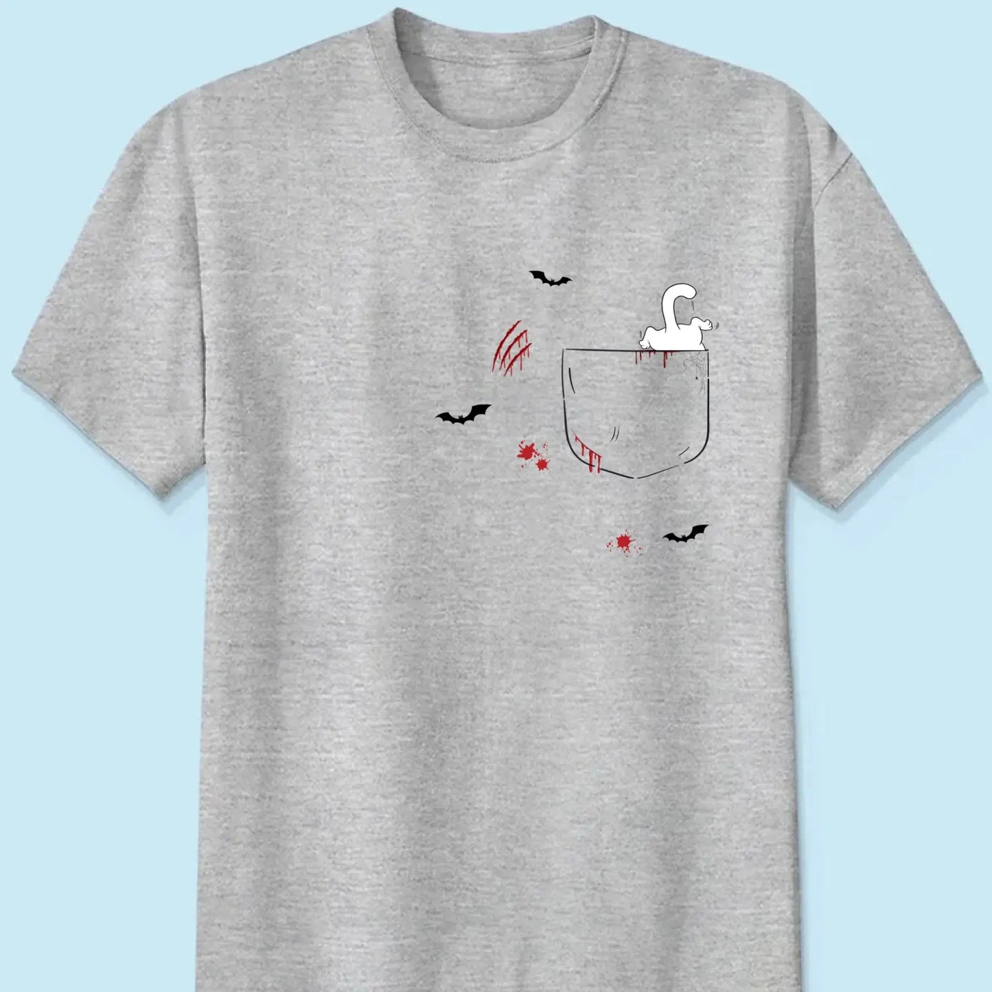 Cat Crawling Out of Pocket Halloween Design – Personalized Shirt – Fun Spooky Gift for Cat Lovers, Pet Owners & Halloween Fans Ezcustomize