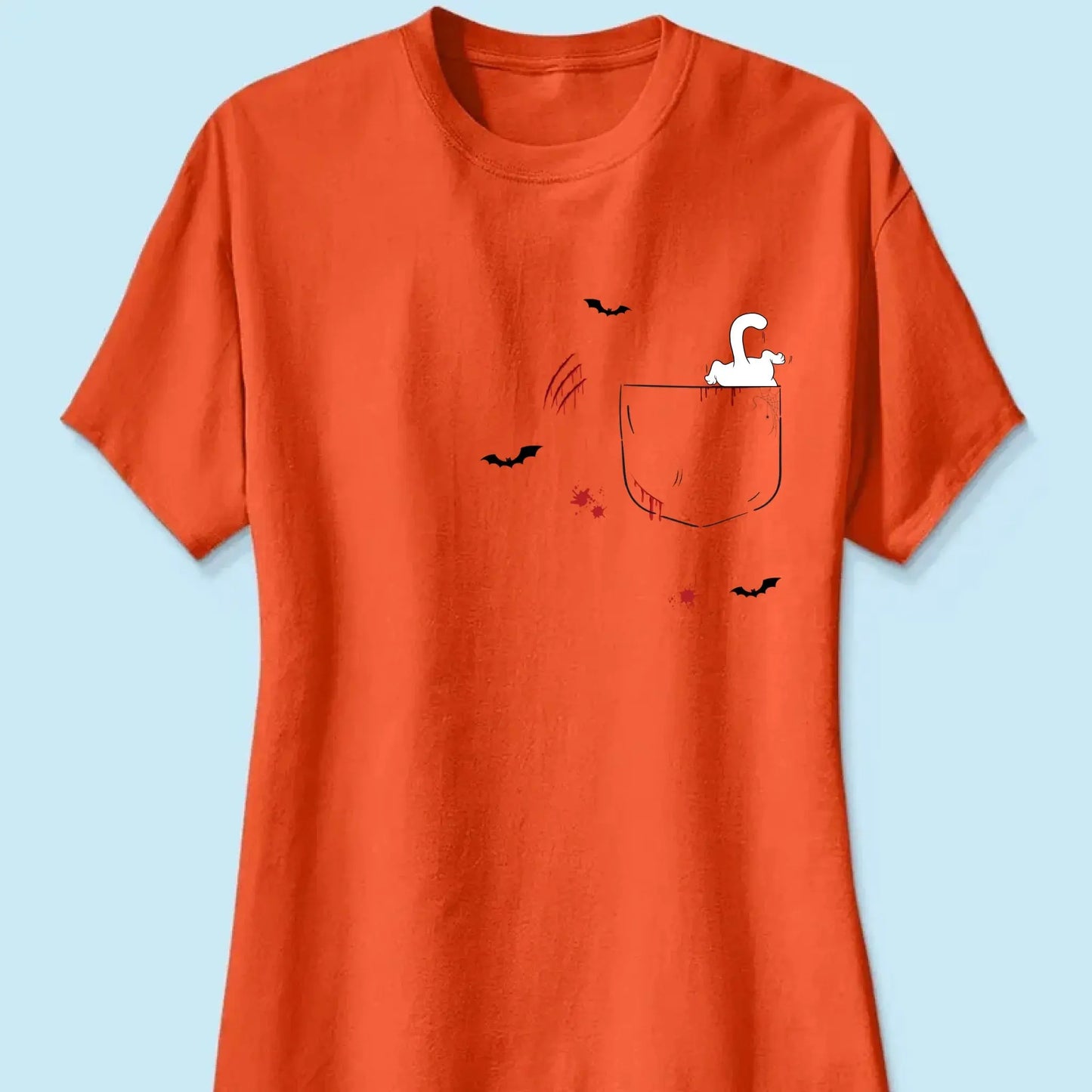 Cat Crawling Out of Pocket Halloween Design – Personalized Shirt – Fun Spooky Gift for Cat Lovers, Pet Owners & Halloween Fans Ezcustomize
