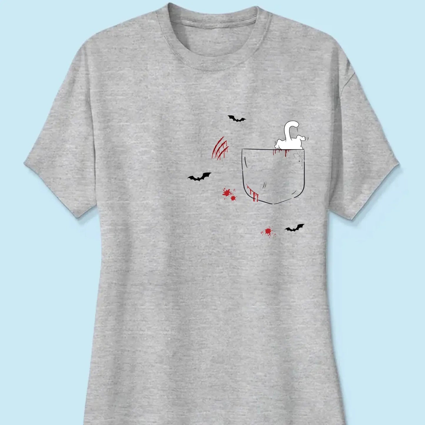 Cat Crawling Out of Pocket Halloween Design – Personalized Shirt – Fun Spooky Gift for Cat Lovers, Pet Owners & Halloween Fans Ezcustomize