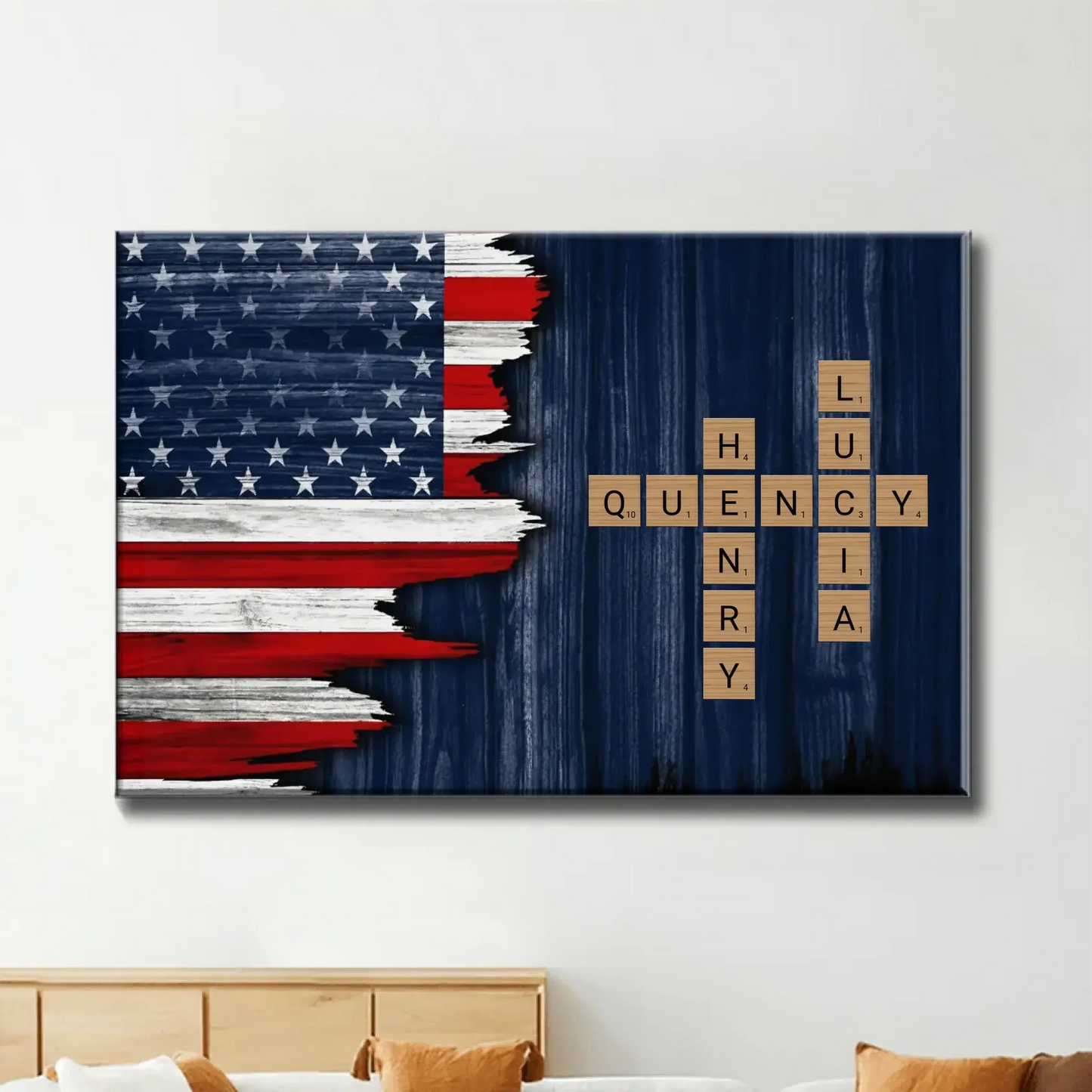 Celebrate Family Bond With Patriotic American Flag,Custom Horizontal Poster,Gift For Patriotic Families Ezcustomize