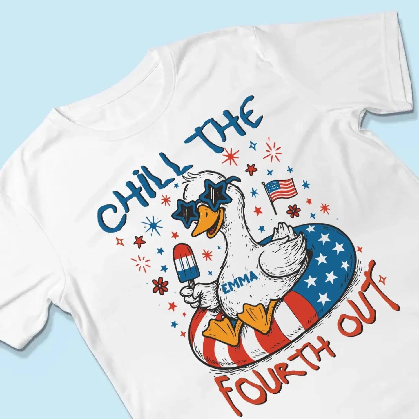 Chill The Fourth Out – Funny Patriotic Goose T-Shirt – Hilarious Independence Day Gift for Summer Ezcustomize