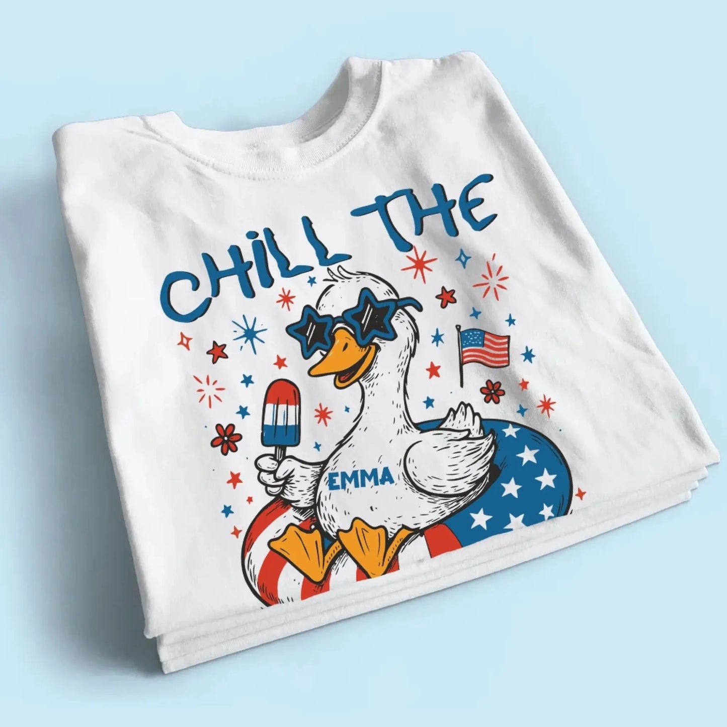 Chill The Fourth Out – Funny Patriotic Goose T-Shirt – Hilarious Independence Day Gift for Summer Ezcustomize