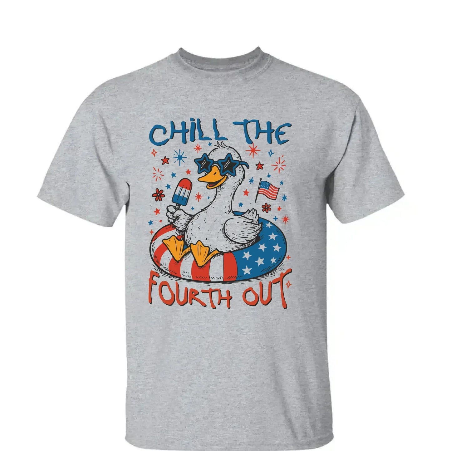 Chill The Fourth Out – Funny Patriotic Goose T-Shirt – Hilarious Independence Day Gift for Summer Ezcustomize