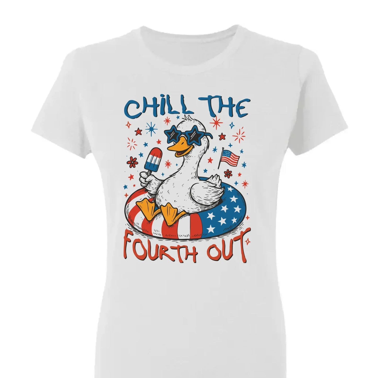 Chill The Fourth Out – Funny Patriotic Goose T-Shirt – Hilarious Independence Day Gift for Summer Ezcustomize