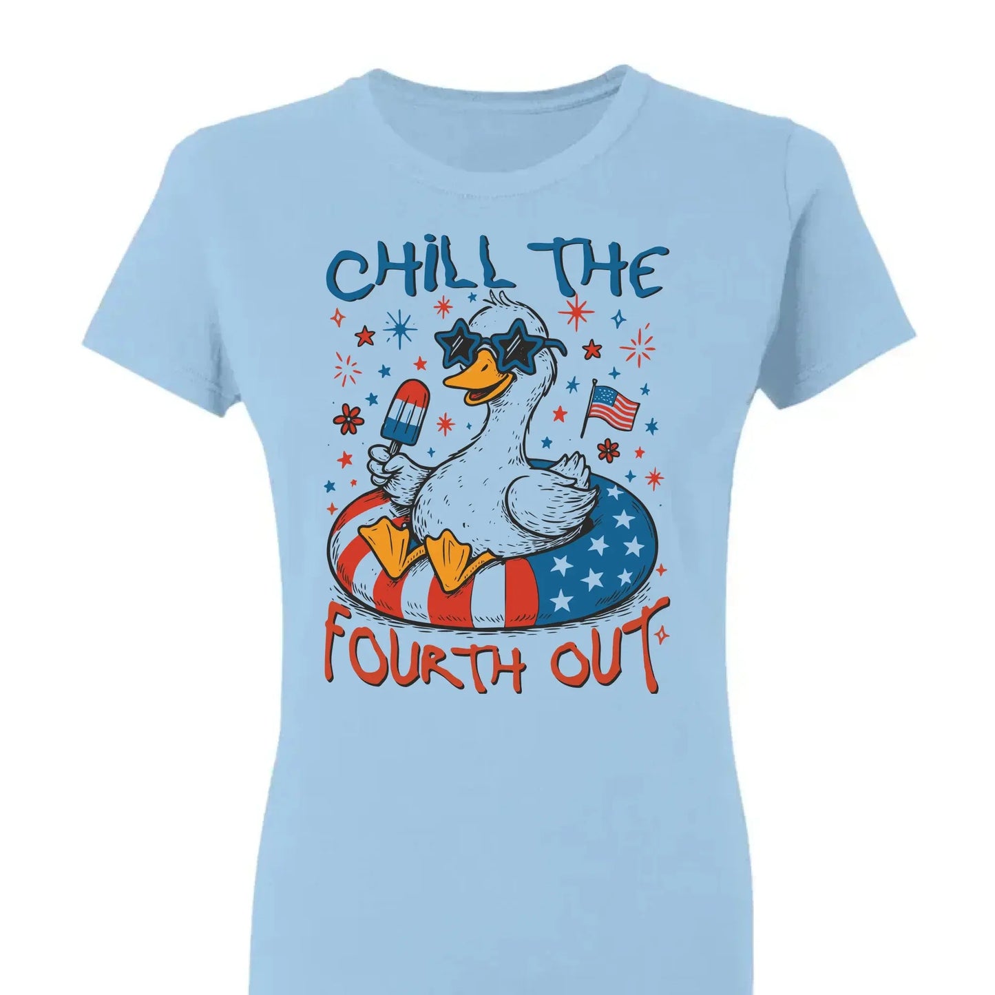 Chill The Fourth Out – Funny Patriotic Goose T-Shirt – Hilarious Independence Day Gift for Summer Ezcustomize