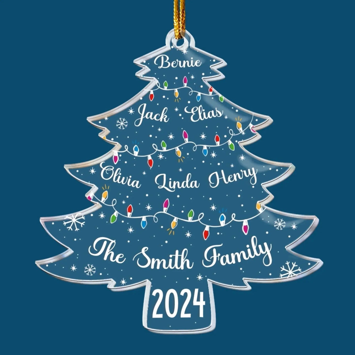 Christmas Tree with Family Names – Custom Acrylic Ornament – Personalized Holiday Gift for Parents, Kids & Loved Ones Ezcustomize