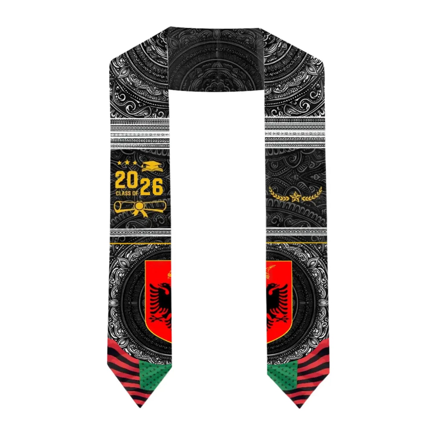 Class of 2026 Custom Name Heritage Country Flag & University - Personalized Graduation Stole/Sash - Gift for Graduates, High School & College Seniors Ezcustomize
