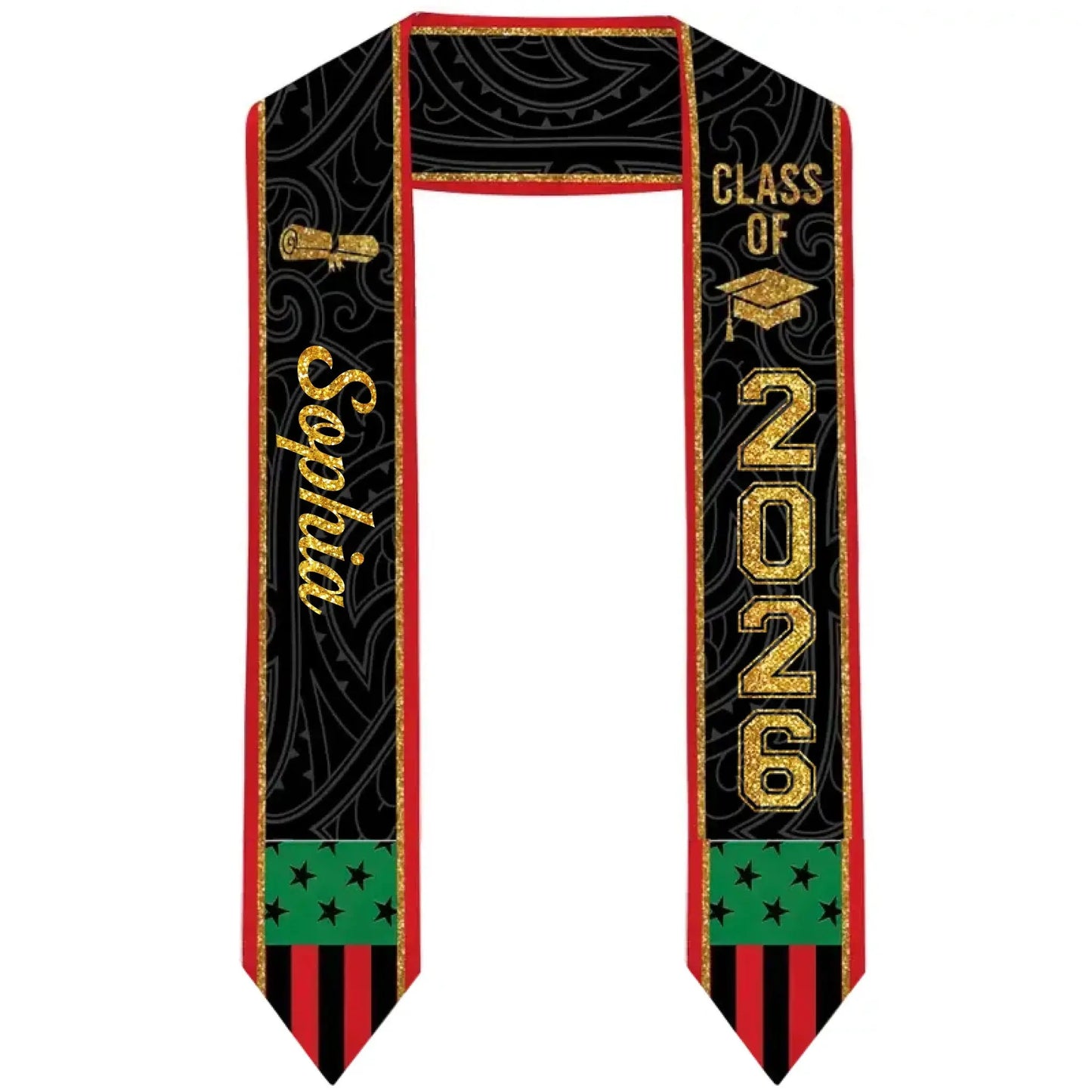 Class of 2026 Custom Photo, Name and Country Flag - Personalized Graduation Stole - Gift for Graduates, Senior Class, Students, 2026 Seniors Ezcustomize