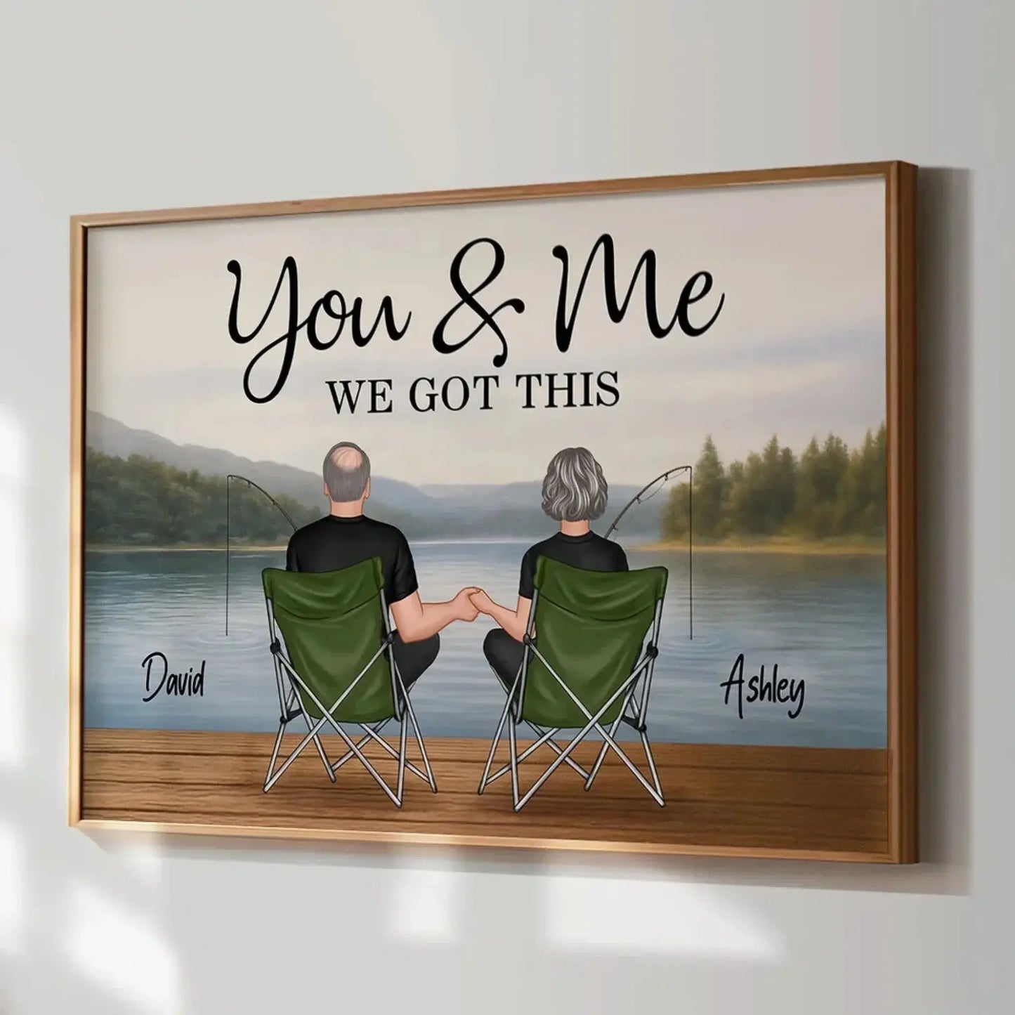 Couple Fishing Partners For Life Personalized Poster|Heartlfelt Gift For Couple, Fishing Lovers, Fishing Partners Ezcustomize