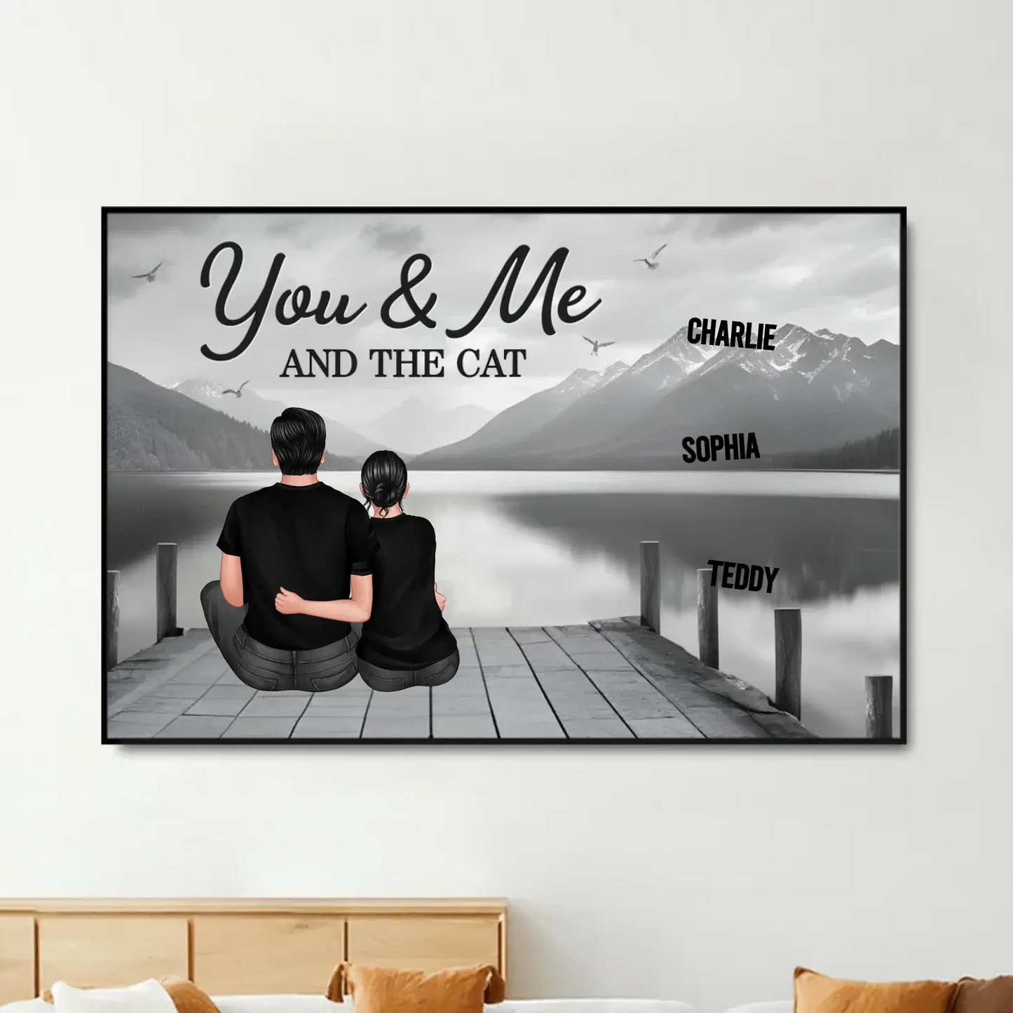 Couple You Me And The Dogs Cats Sign Posts Personalized Poster, Home Decoration, Gift For Couple, Dog Lovers, Cat Lovers, Pet Lovers Ezcustomize