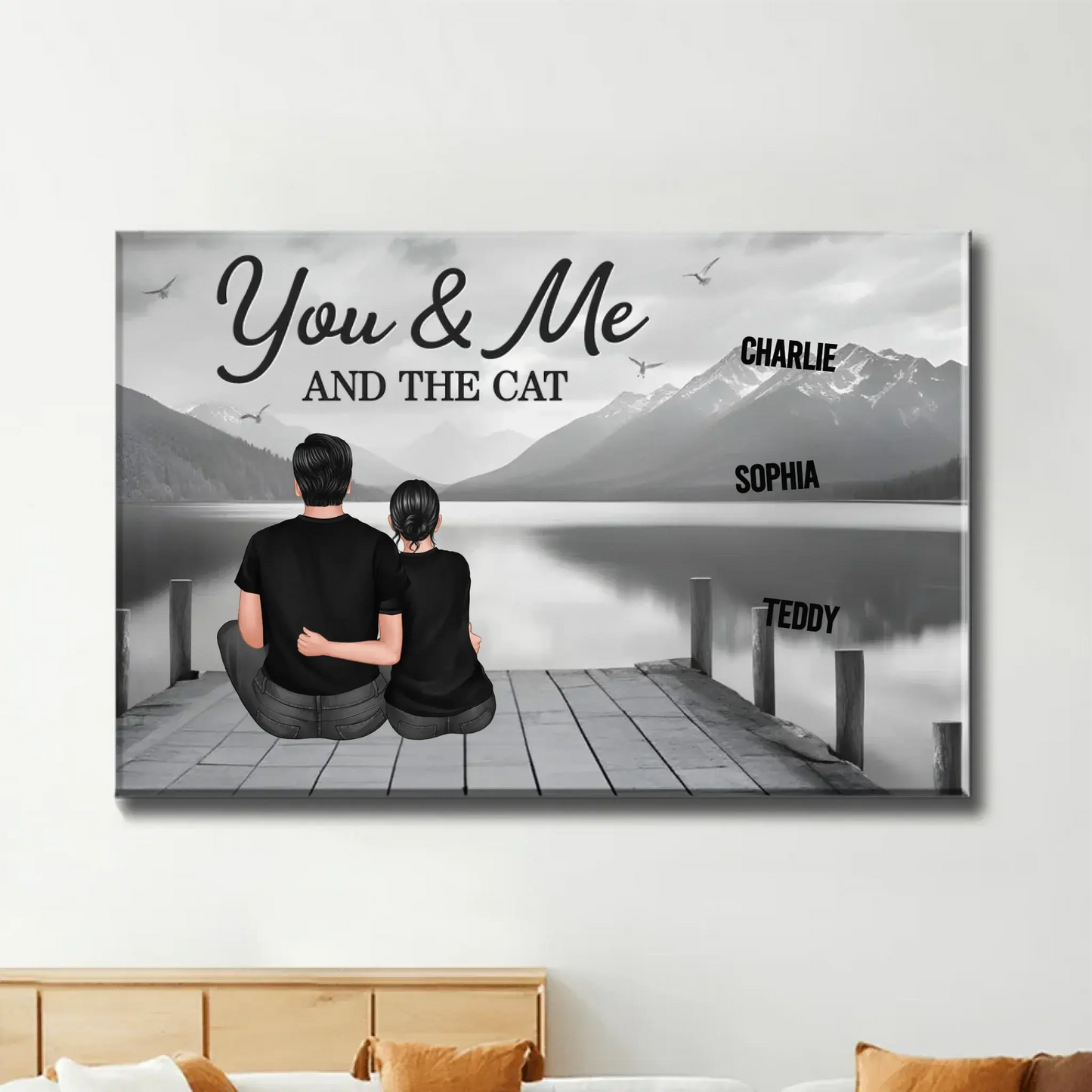 Couple You Me And The Dogs Cats Sign Posts Personalized Poster, Home Decoration, Gift For Couple, Dog Lovers, Cat Lovers, Pet Lovers Ezcustomize