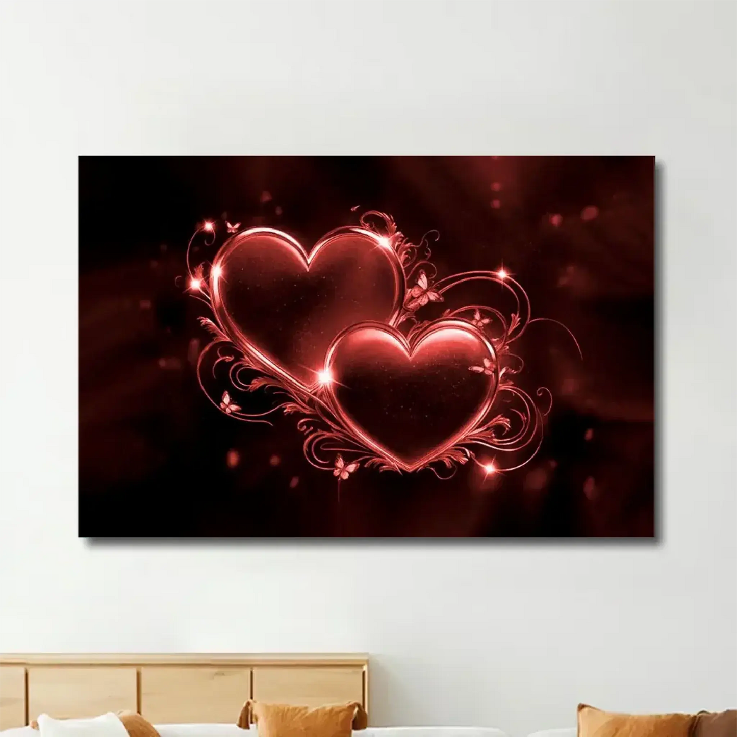 Custom Couple Heart Wall Art – Personalized Canvas or Poster with Names and Date, Romantic Gift for Anniversary or Valentine's Day Ezcustomize