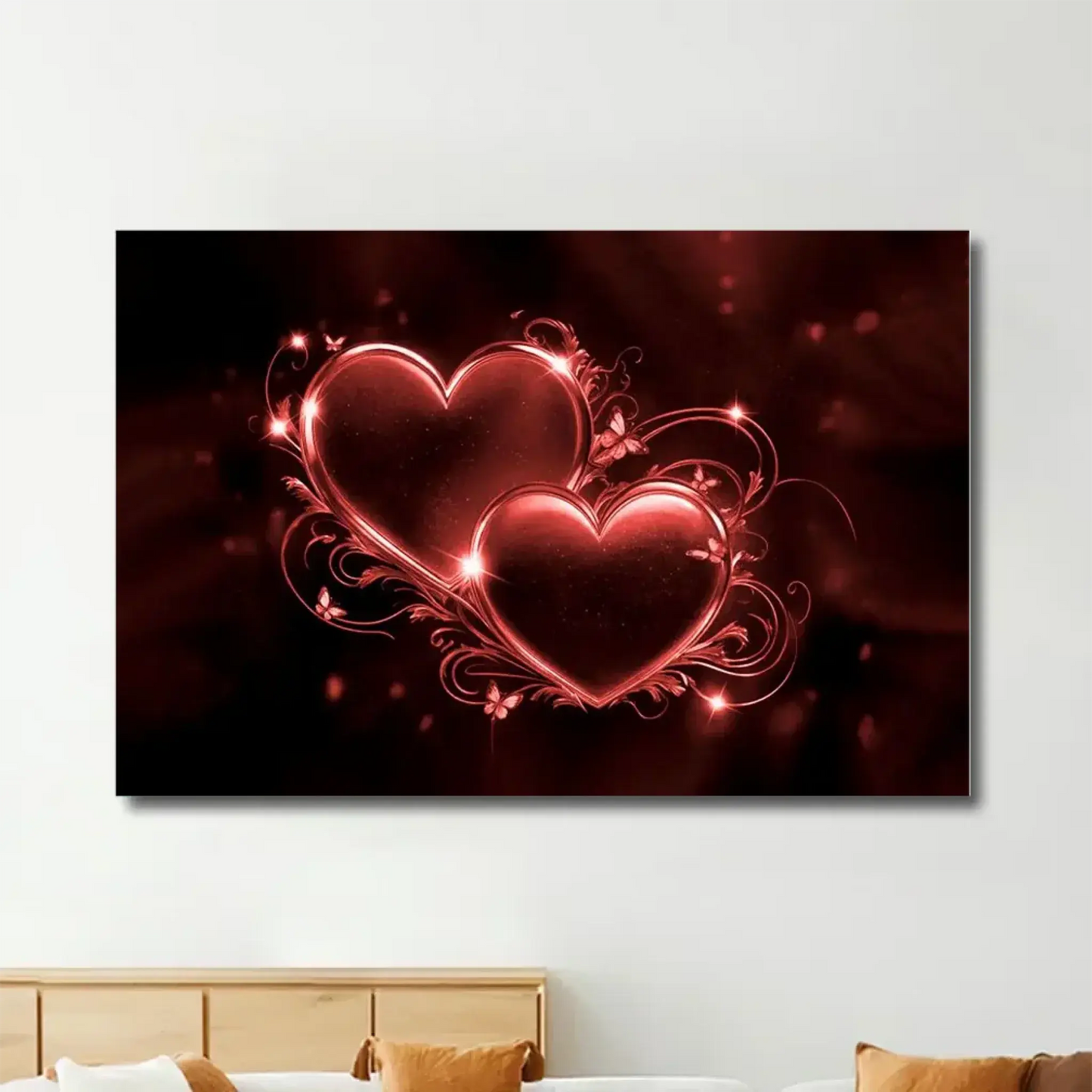 Custom Couple Heart Wall Art – Personalized Canvas or Poster with Names and Date, Romantic Gift for Anniversary or Valentine's Day Ezcustomize